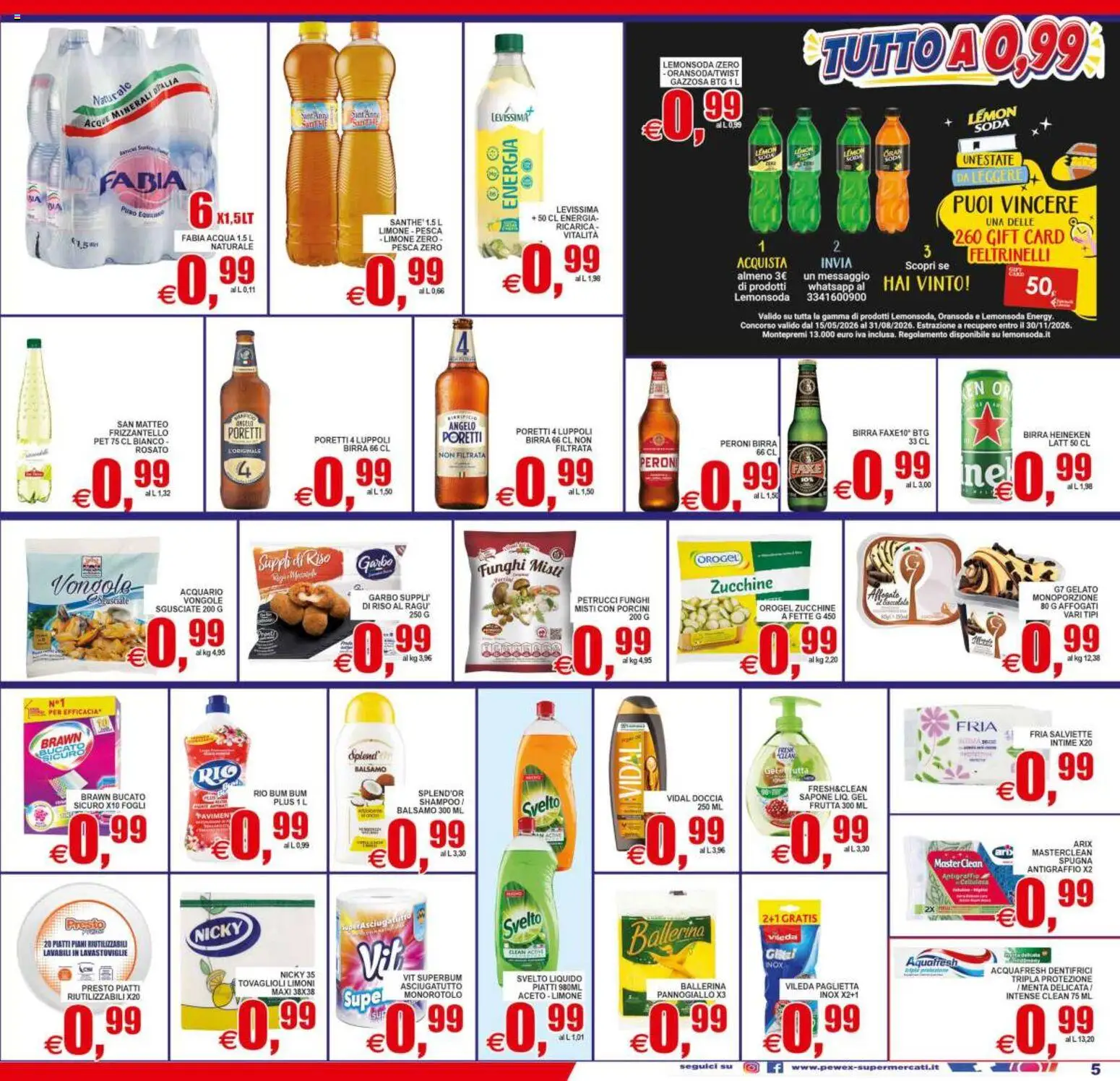 Volantino Pewex del 31/07/2026 | Pagina: 5 | Prodotti: Sapone, Riso, Asciugatutto, Doccia