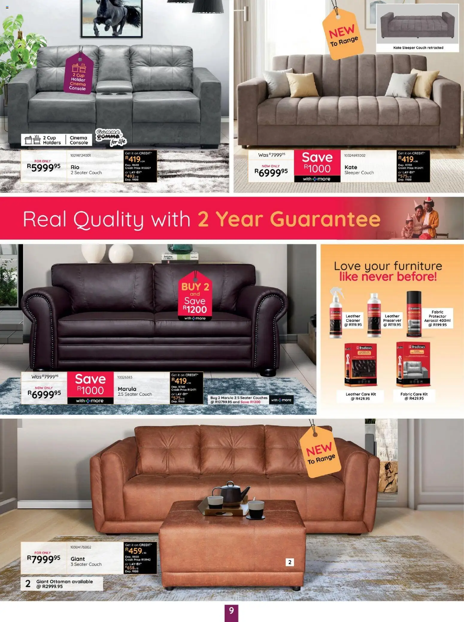 New Bradlows catalogue – valid from 16/07/2026 | Page: 9 | Products: Seater, Couch, Ottoman