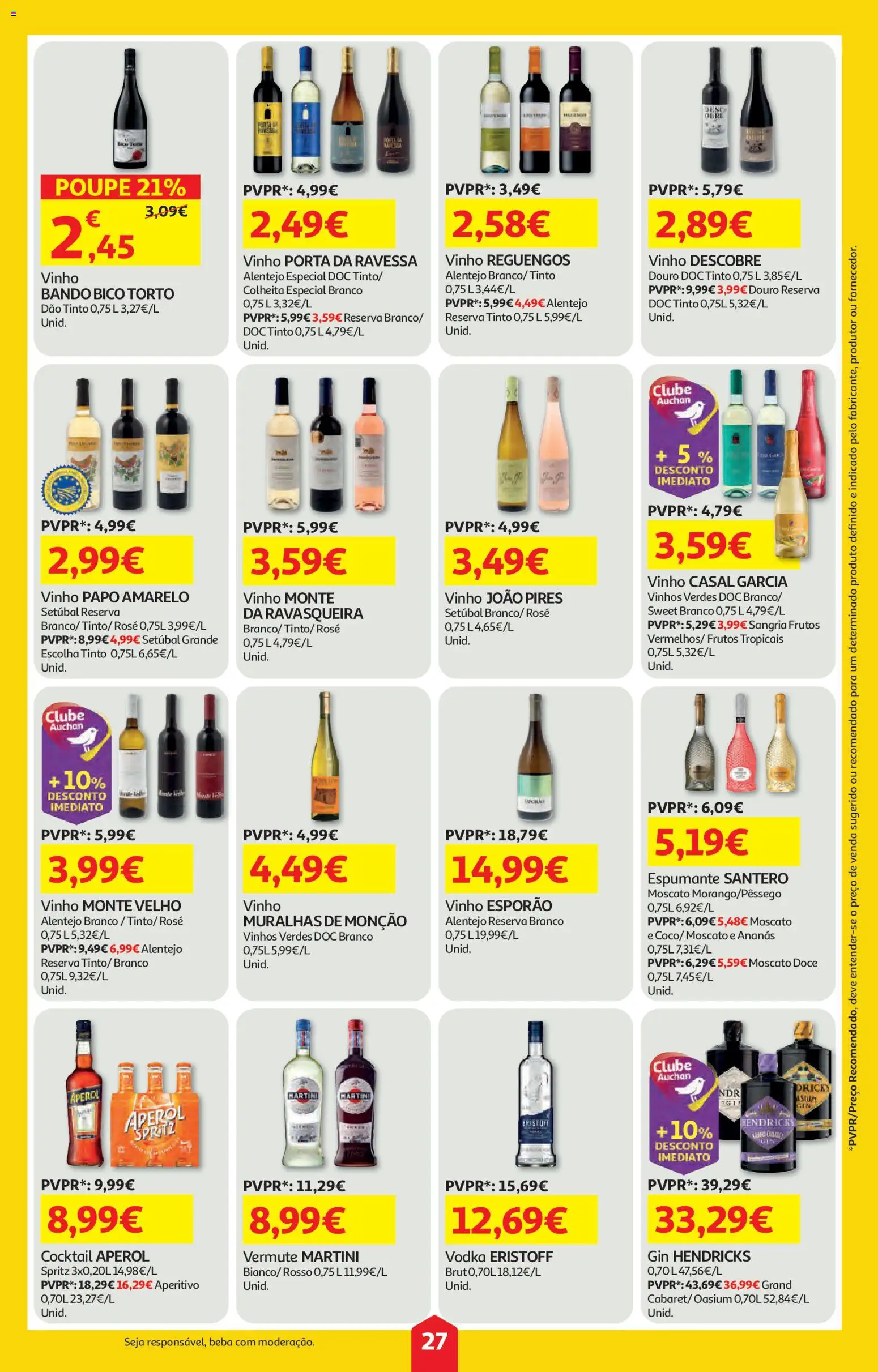 Auchan folheto │ válido de 09/07/2026 | Página: 27 | Produtos: Vermute, Porta, Espumante, Vinho
