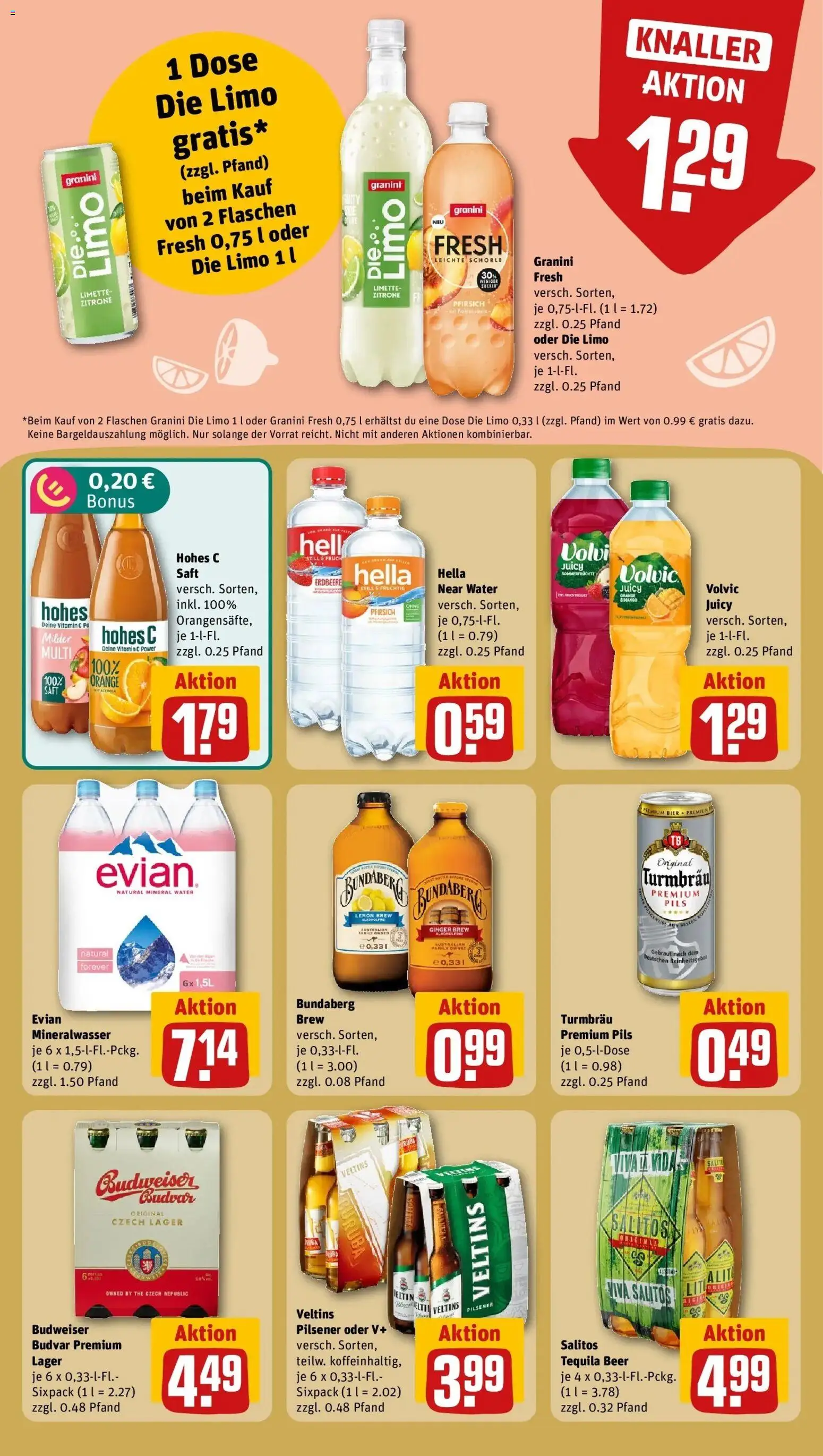 REWE Prospekt ab 21.09.2026 zum Blättern » Angebote | Seite: 18 | Produkte: Tequila, Zitrone, Budweiser, Volvic