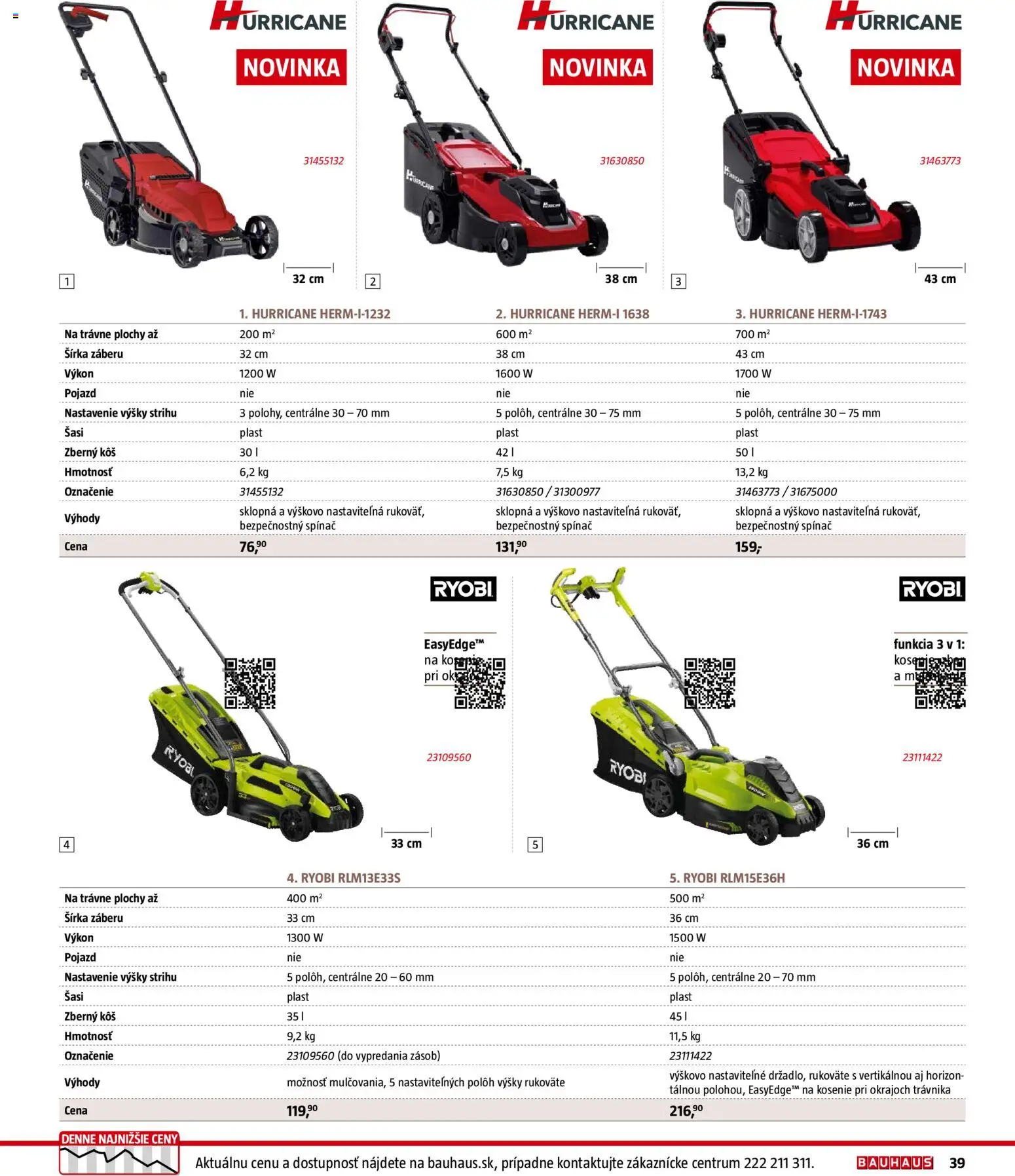 Nové Bauhaus akcie – leták je platný od 03.08.2026 | Strana: 39 | Produkty: Ryobi, Kôš