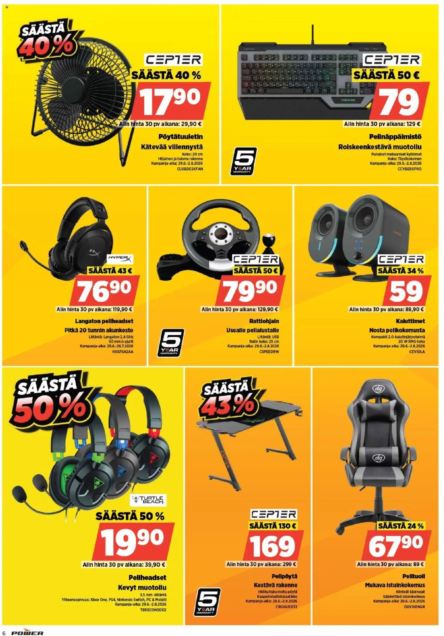 Power tarjoukset – voimassa 20/07/2026 alkaen | Sivu: 6 | Tuotteet: USB, Pöytä, PC, Xbox