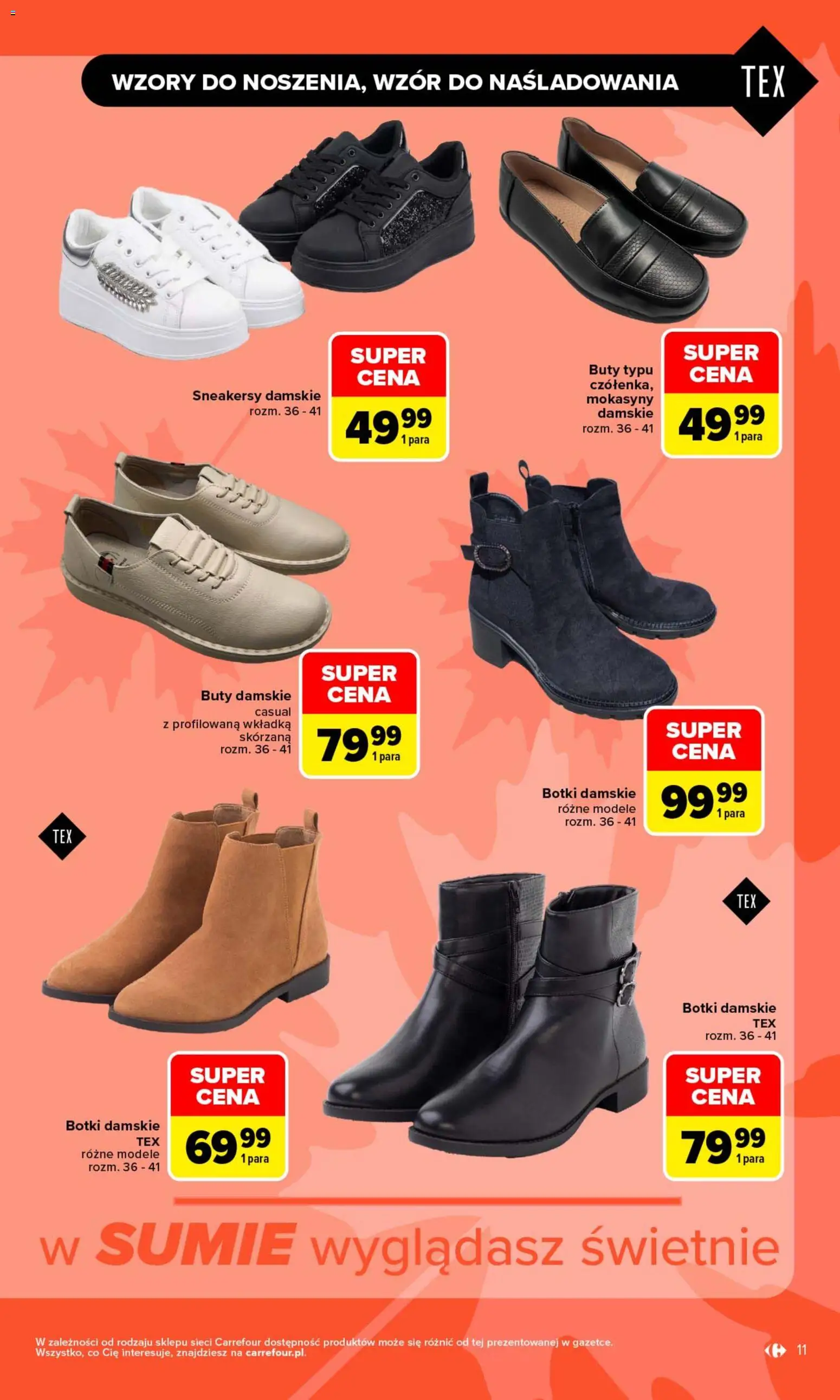 Carrefour gazetka - Zanosi się na świetne okazje od 31.08.2026 | Strona: 11 | Produkty: Mokasyny, Buty, Buty damskie