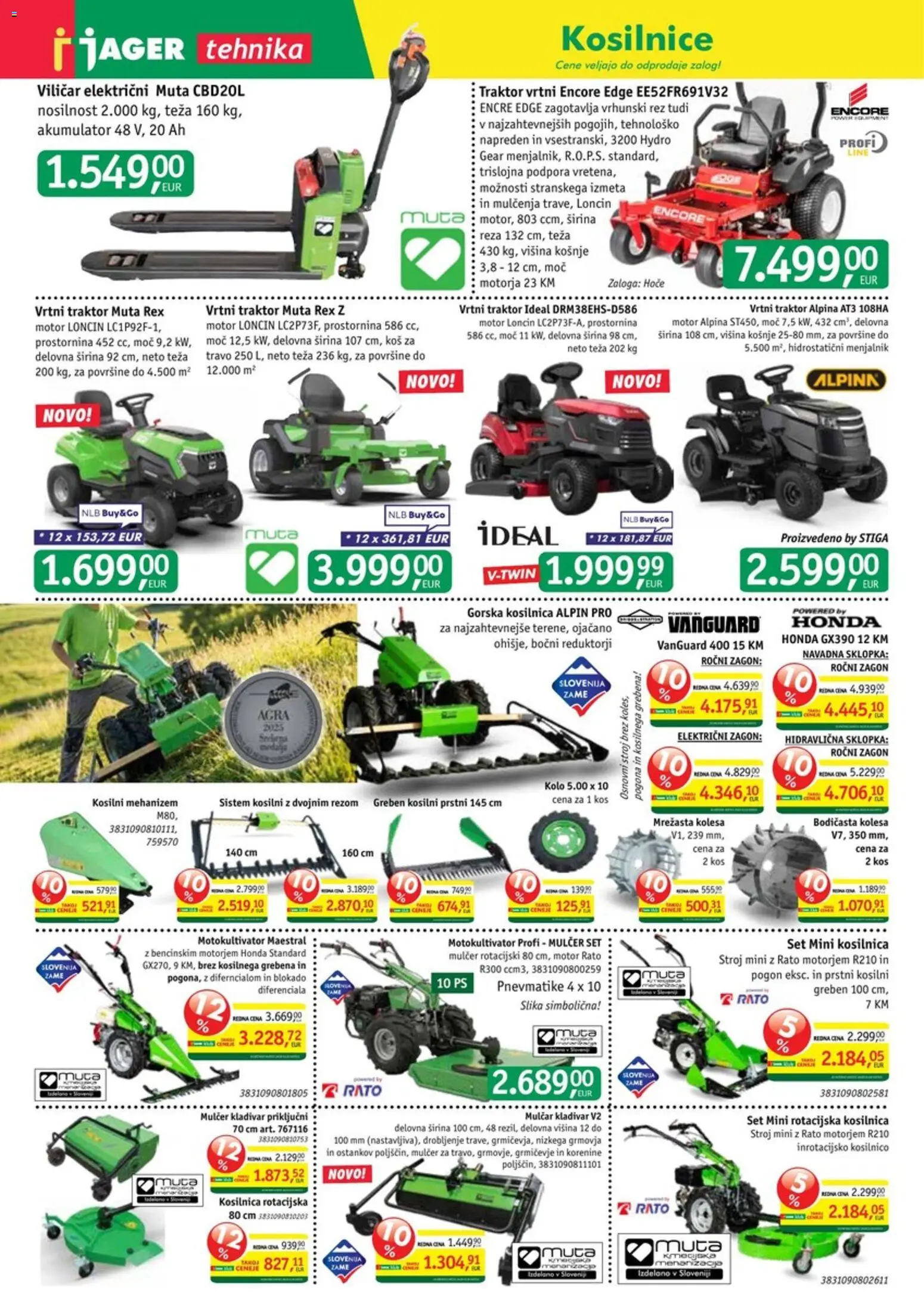 Novi Jager katalog ponudbe – veljaven od 17.06.2026 | Stran: 3 | Izdelki: Teza, Kosilnica, Kos, Akumulator