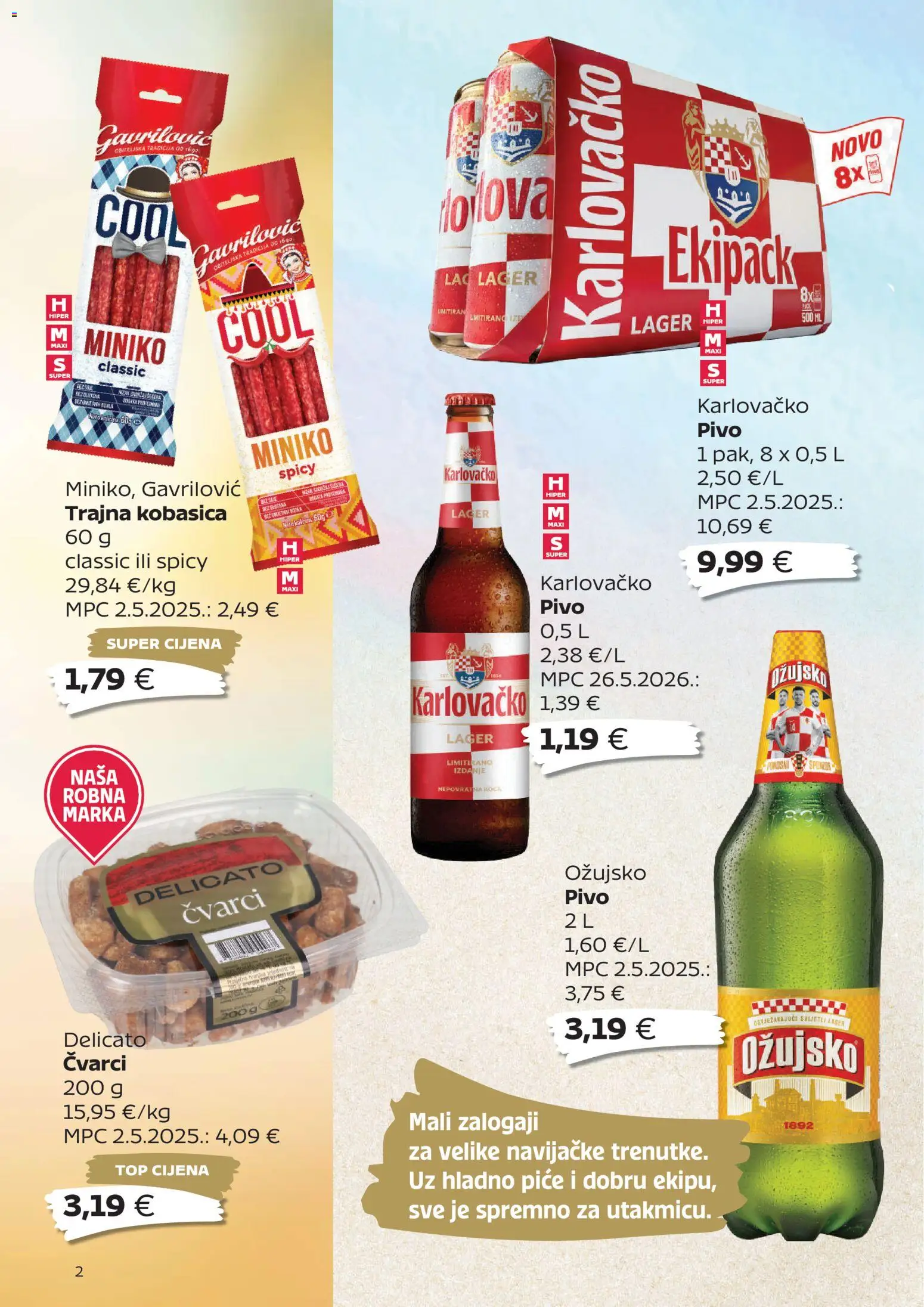 Tommy katalog | vrijedi od 08.06.2026 | Stranica: 2 | Proizvodi: Čvarci, Karlovačko, Ožujsko, Kobasica