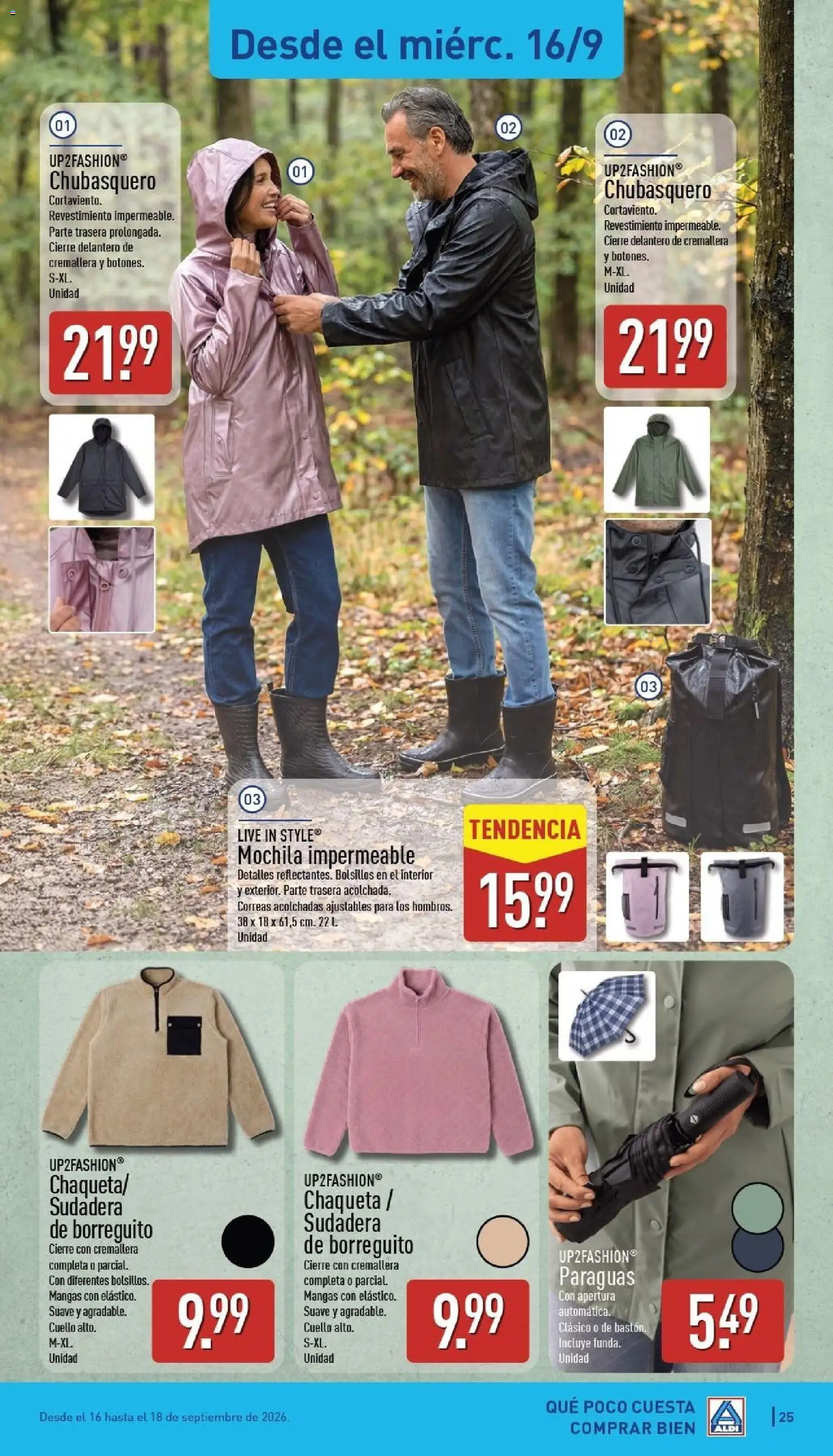 Aldi folleto Canarias │ válido desde el 14/09/2026 | Página: 25 | Productos: Sudadera, Chaqueta, Mochila