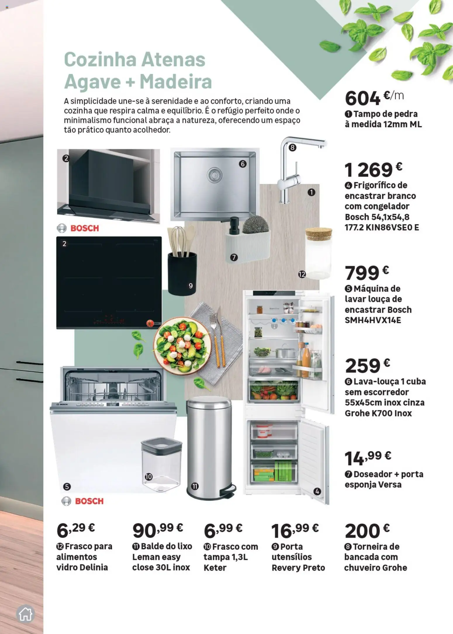 Leroy Merlin Catálogo Cozinhas │ válido de 28.05.2026 | Página: 13 | Produtos: Balde, Máquina de lavar, Bancada, Torneira