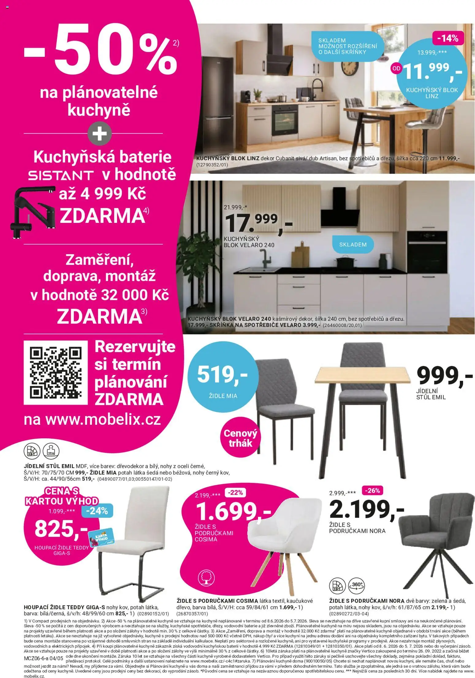 Möbelix leták od 08.06.2026 | Strana: 4 | Produkty: Kuchyňská baterie, Židle, Skříňka, Barvy