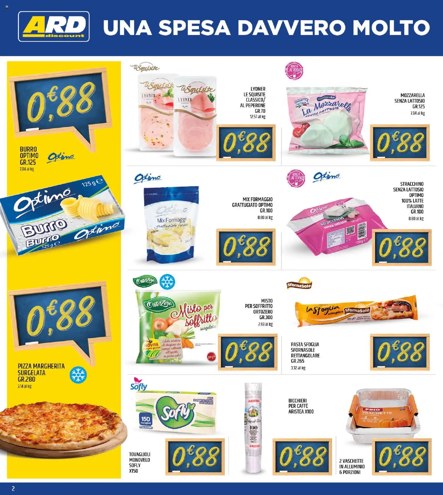 Volantino ARD Discount del 18/09/2026 | Pagina: 2 | Prodotti: Pizza, Latte, Stracchino, Alluminio