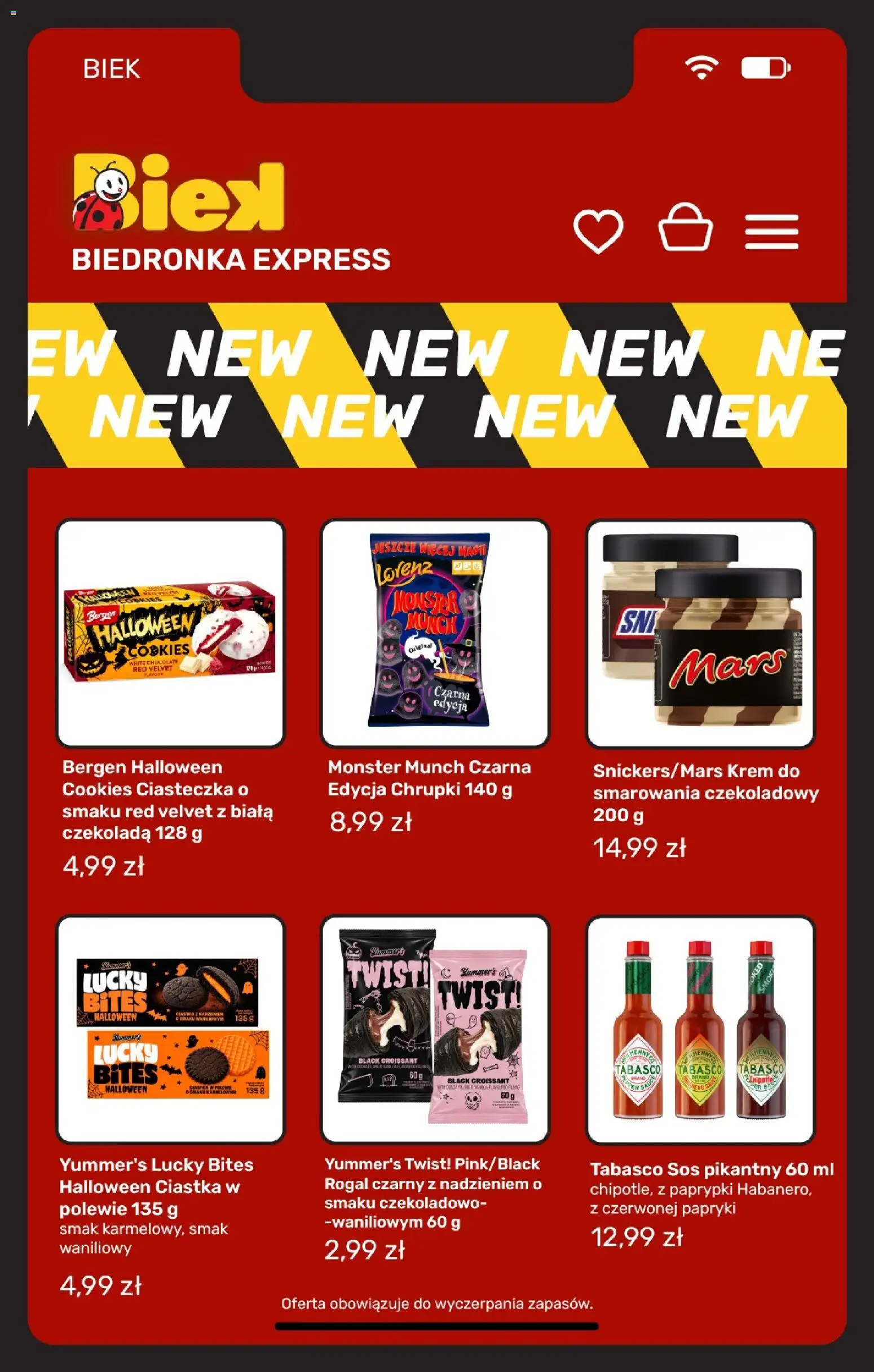 Biedronka Polsko leták - BIEK od 23.10.2026 | Strana: 20 | Produkty: Tabasco, Krém, Cookies, Velvet