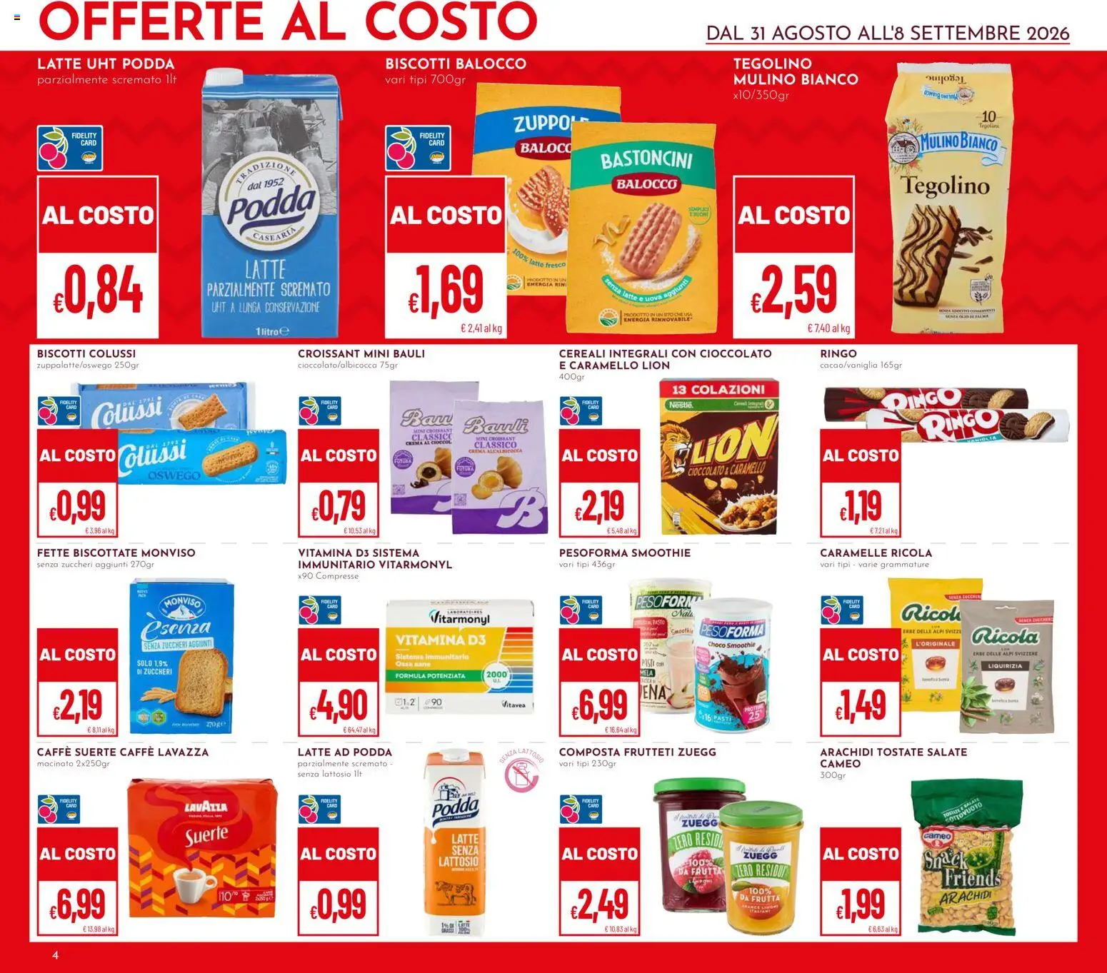 Volantino Pan del 31/08/2026 | Pagina: 4 | Prodotti: Crema, Caramelle, Cereali, Pasta