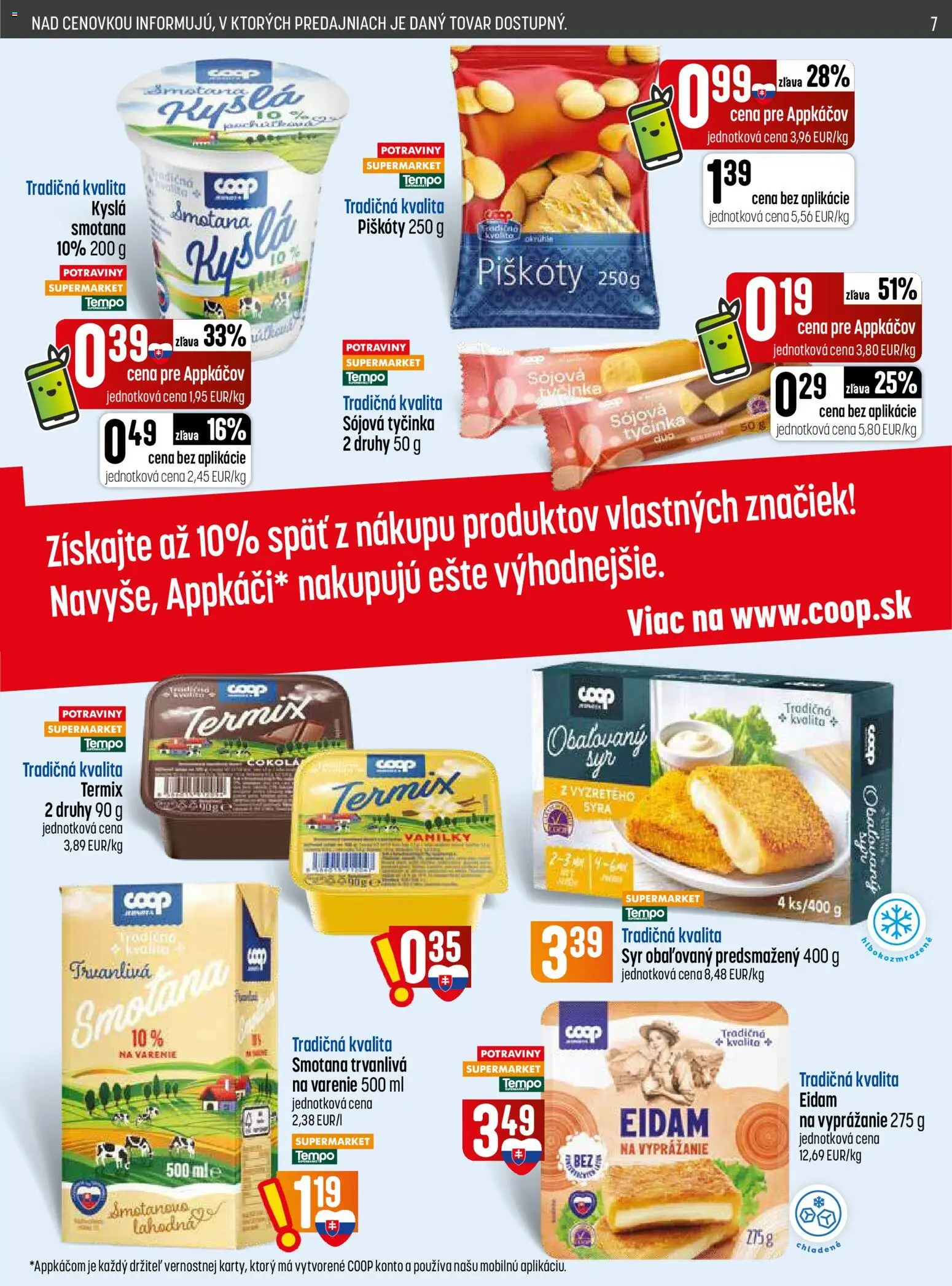Nové COOP Jednota akcie – leták je platný od 03.09.2026 | Strana: 7 | Produkty: Syr, Smotana, Eidam, Termix