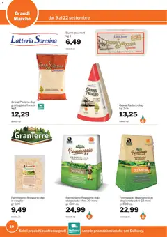 Anteprima del volantino Sogegross volantino valido a partire dal 09/09/2026 | Pagina: 10 | Prodotti: Burro, Grana Padano, Parmigiano reggiano, Parmigiano
