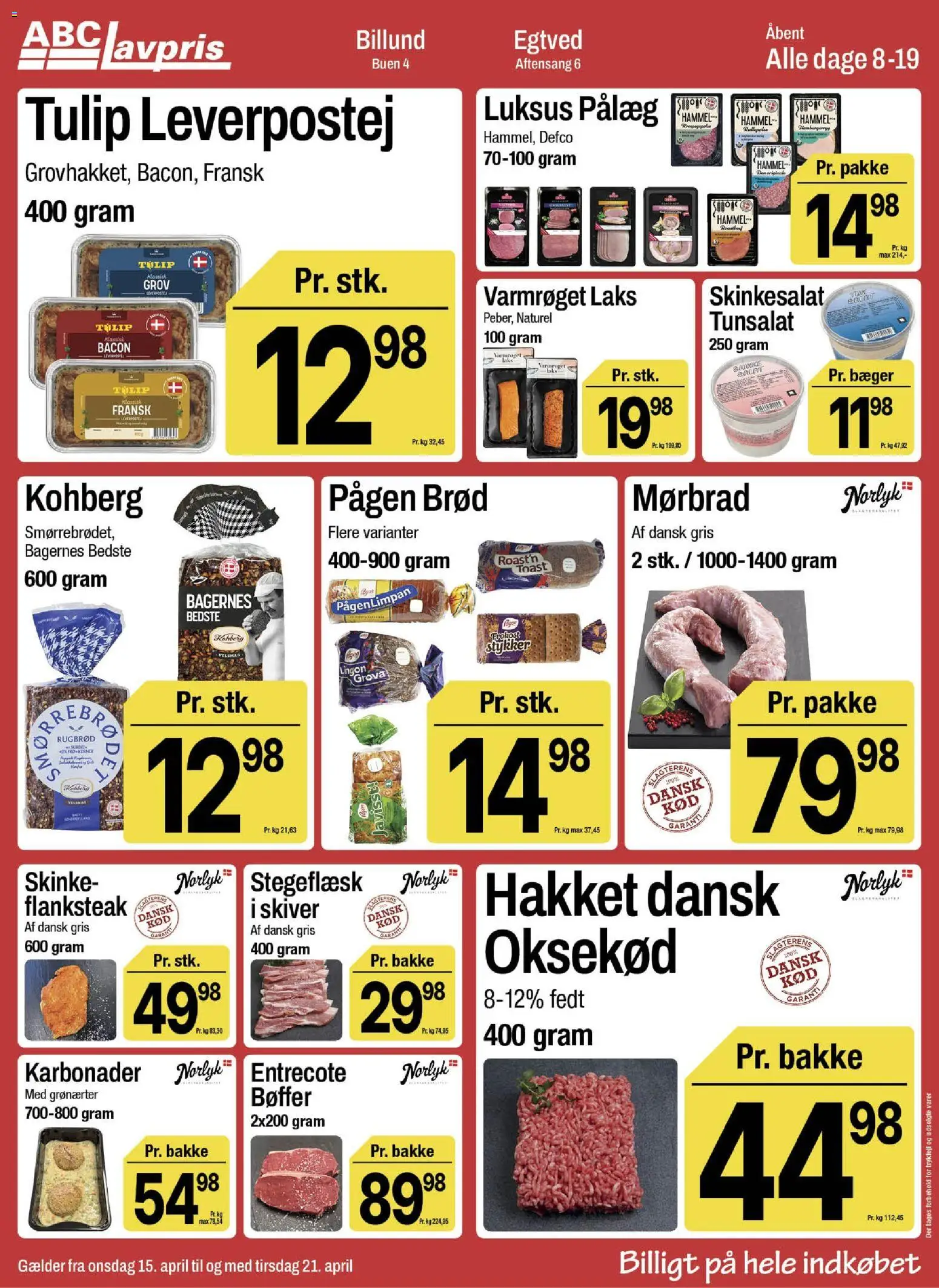 Abc Lavpris tilbudsavis – gyldig fra 15.04.2026 | Side: 7 | Produkter: Pålæg, Entrecote, Leverpostej, Skinkesalat