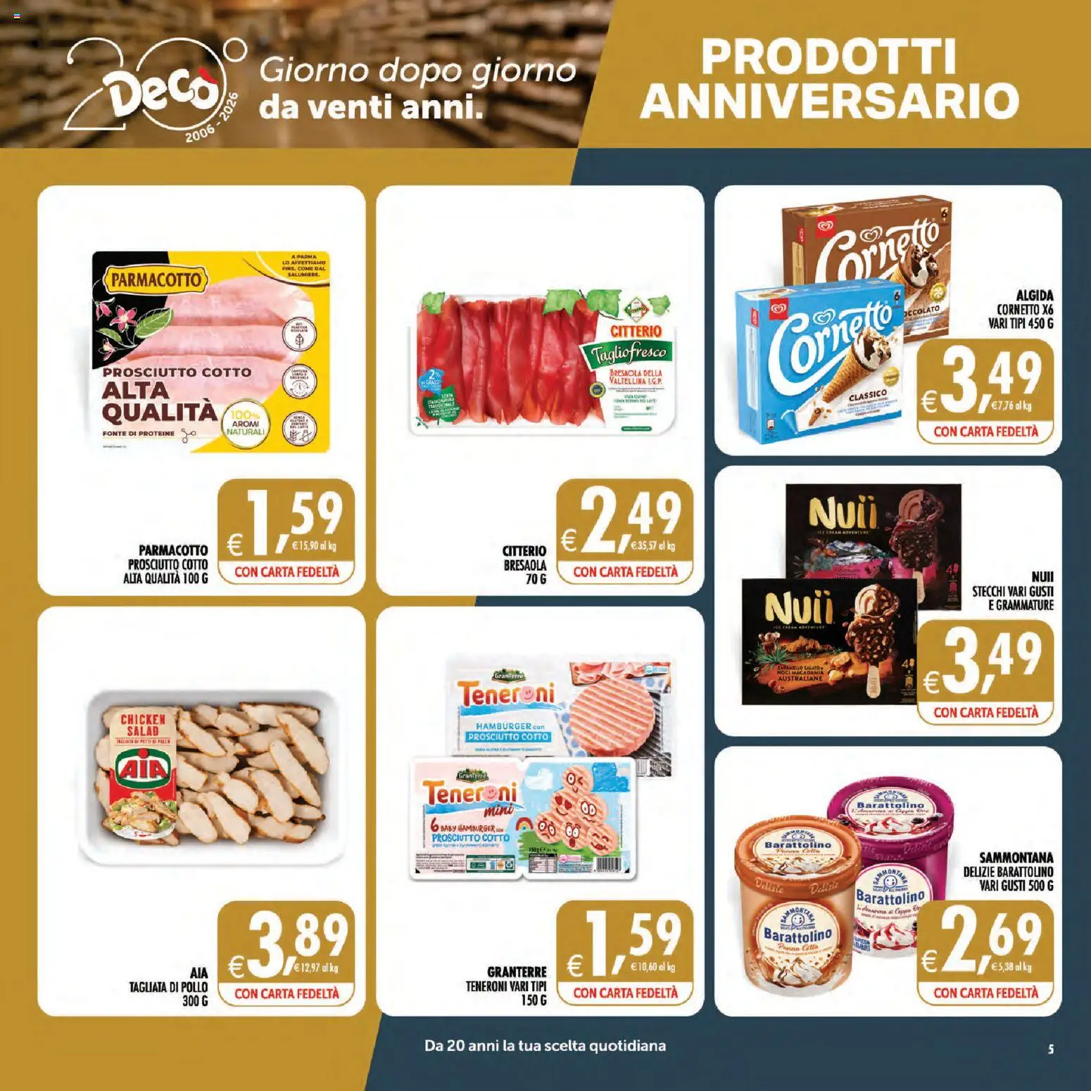 Volantino Decò del 11/09/2026 | Pagina: 5 | Prodotti: Prosciutto Cotto, Bresaola, Panna, Hamburger