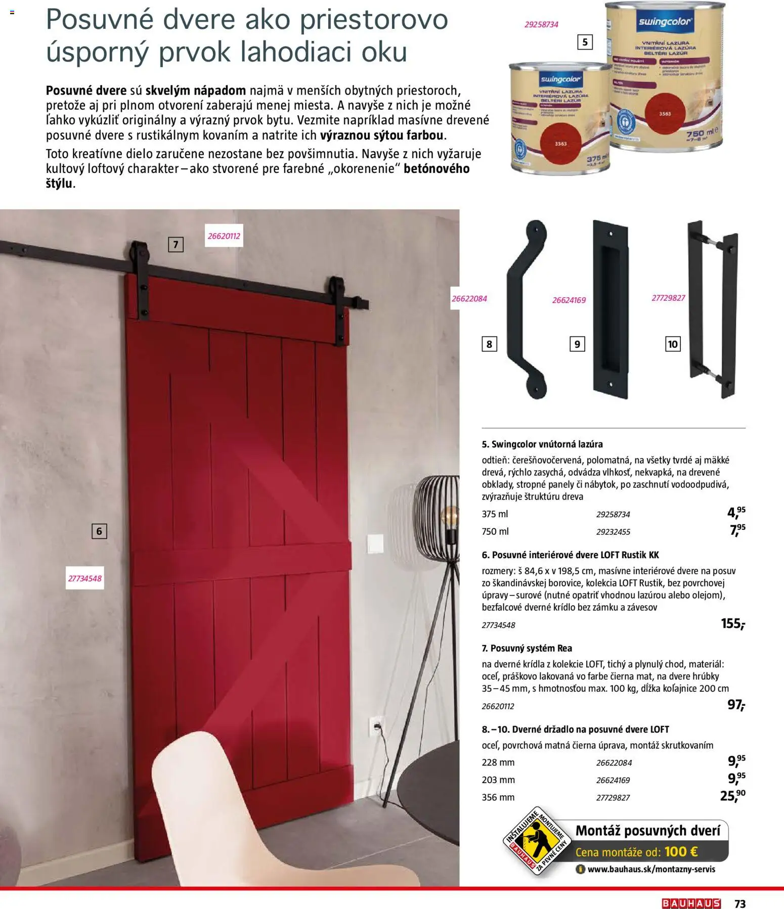 Nové Bauhaus akcie – leták je platný od 03.08.2026 | Strana: 73 | Produkty: Panely, Dvere