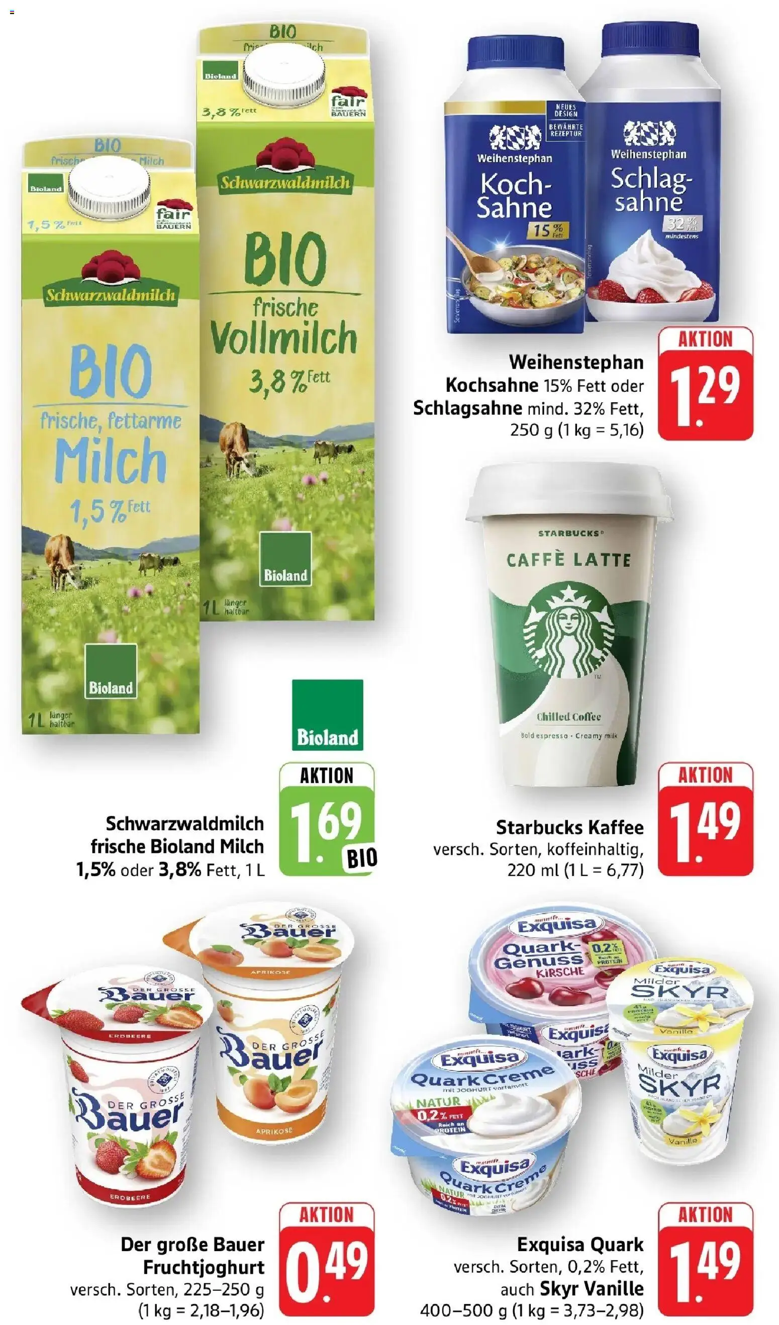 nah & gut Prospekt Offenburg-Zunsweier – gültig ab 10.08.2026 | Seite: 4 | Produkte: Kochsahne, Schlagsahne, Creme, Sahne