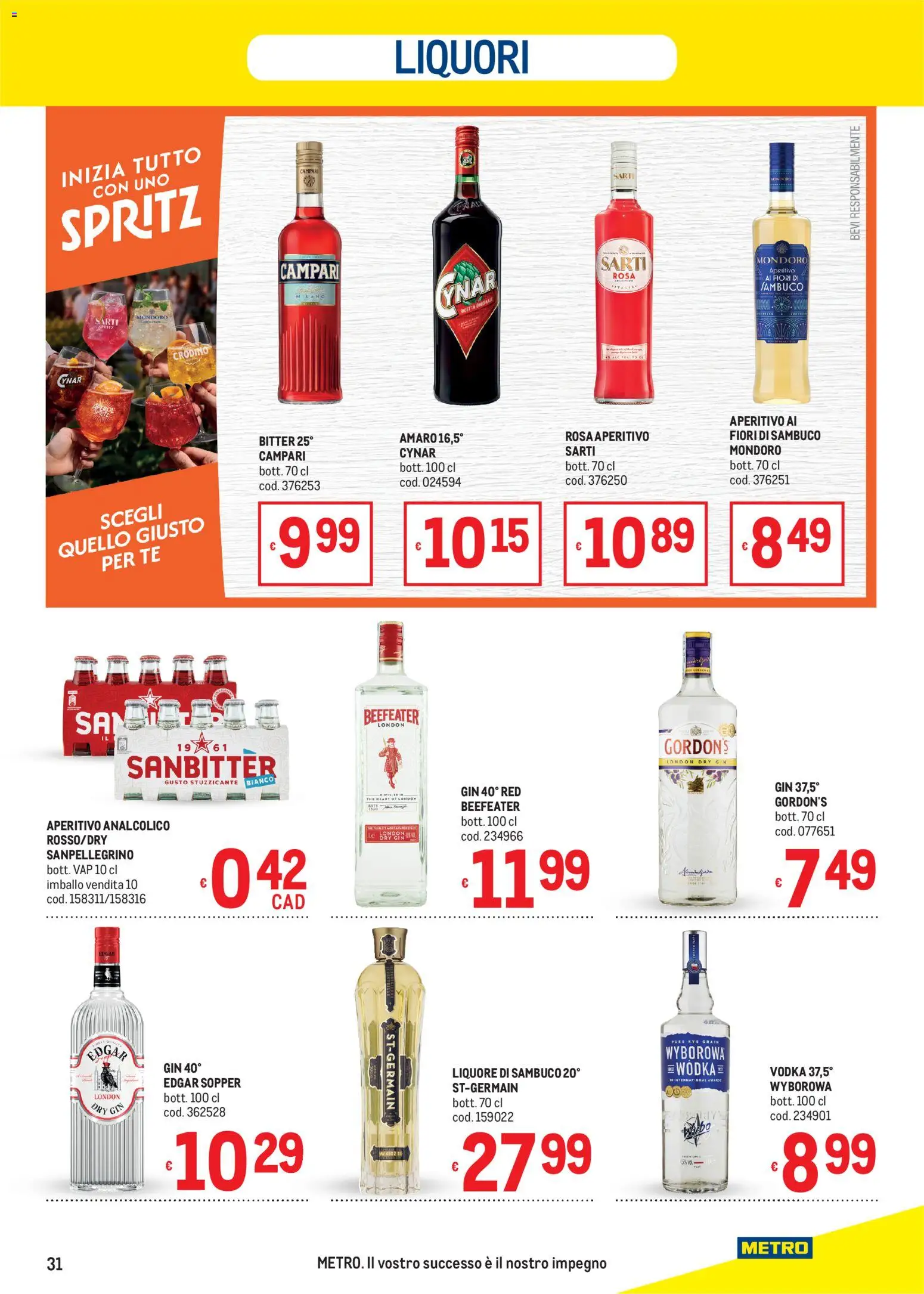 Volantino Metro del 27/08/2026 | Pagina: 31 | Prodotti: Gin, Vodka, The, Aperitivo