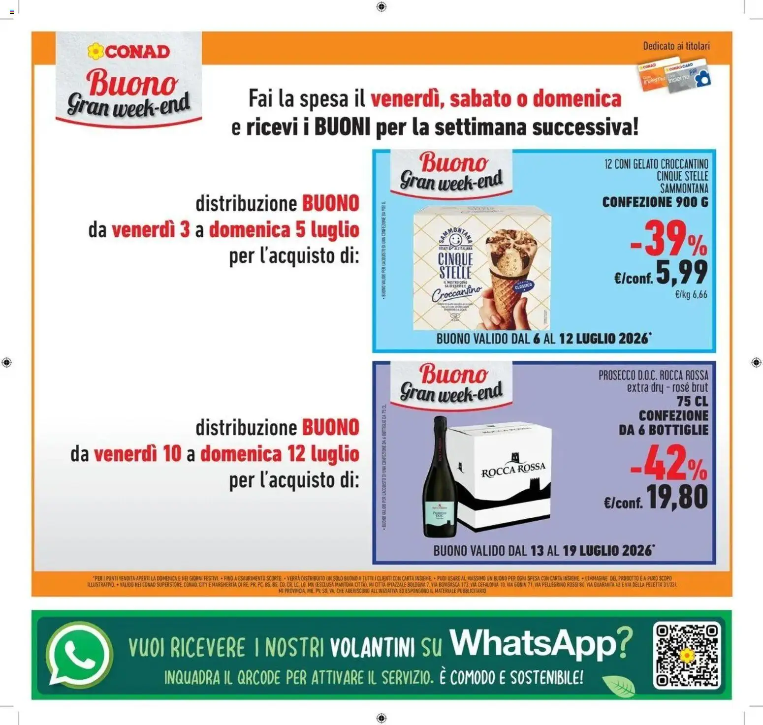 Volantino Conad del 30/06/2026 | Pagina: 46 | Prodotti: Prosecco, Gelato