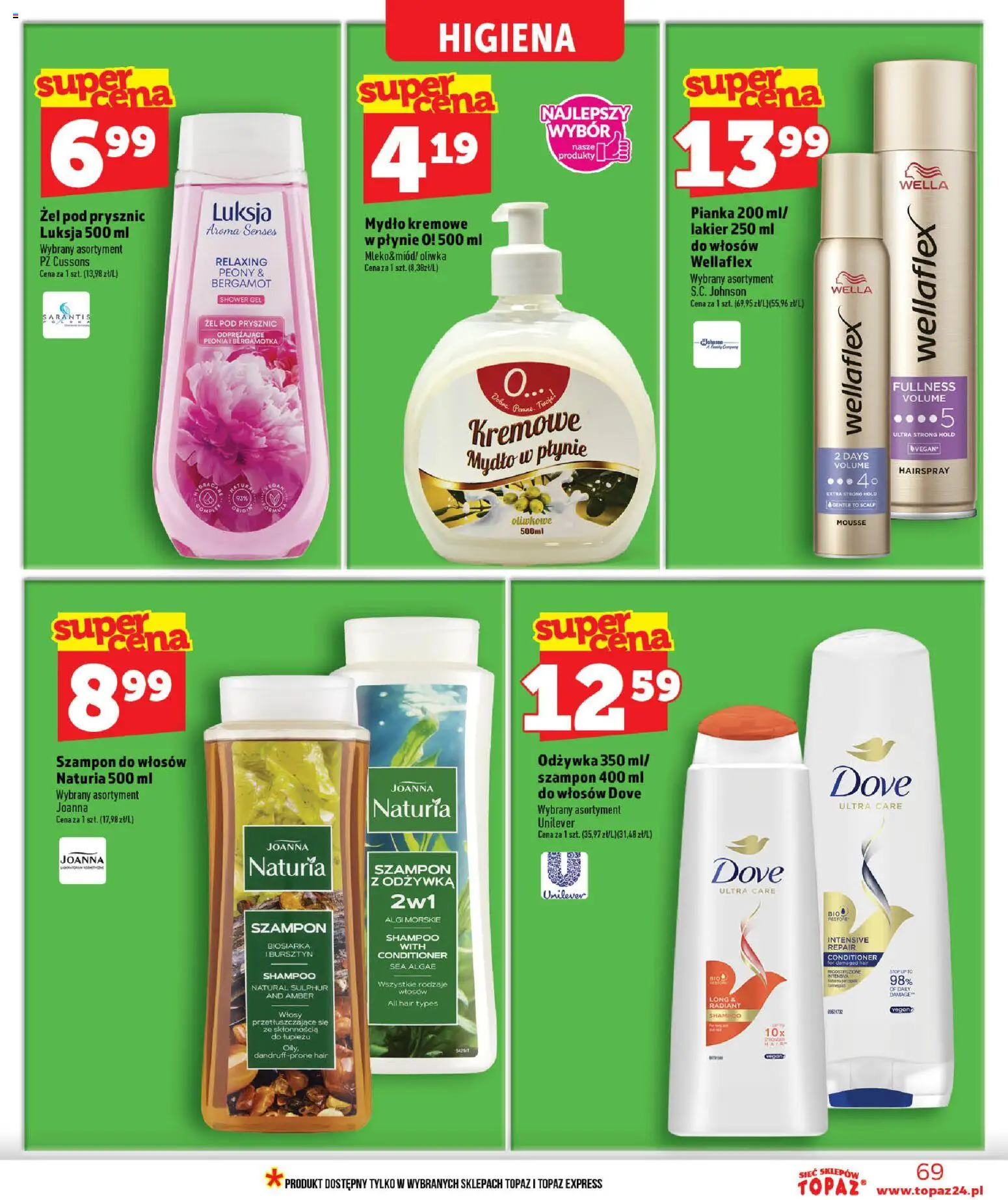 Topaz gazetka - MAZ od 18.06.2026 | Strona: 69 | Produkty: Mydło w płynie, Odżywka, Mydło, Żel pod prysznic
