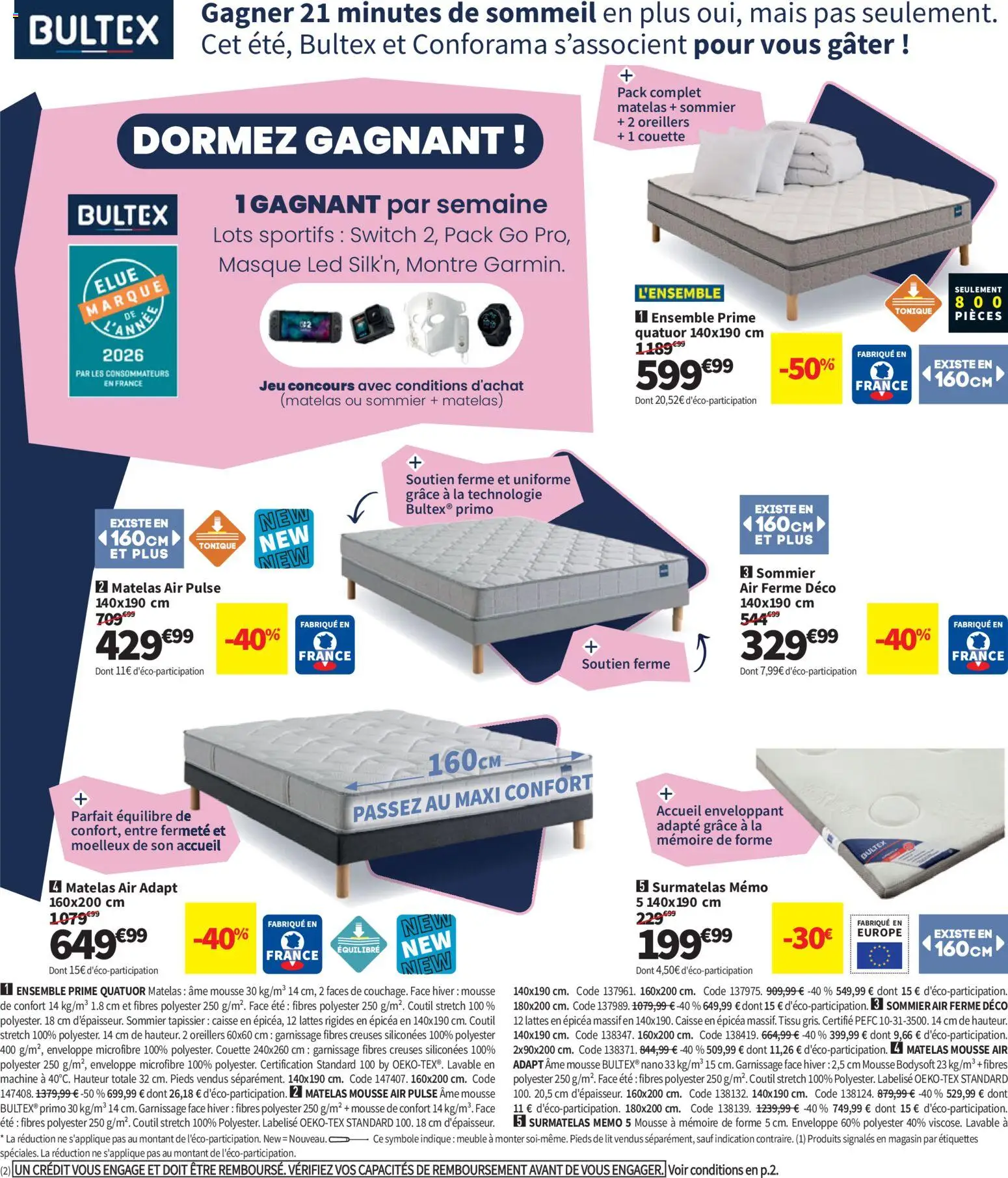 {H1} | Page: 6 | Produits: Tonique, Matelas, Sommier, Couette
