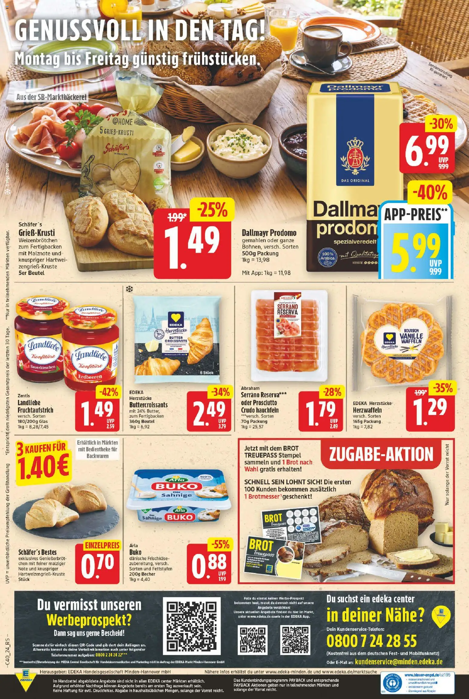 E center Prospekt – gültig ab 28.09.2026 | Seite: 29 | Produkte: Butter, Brot, Bourbon, Dallmayr prodomo