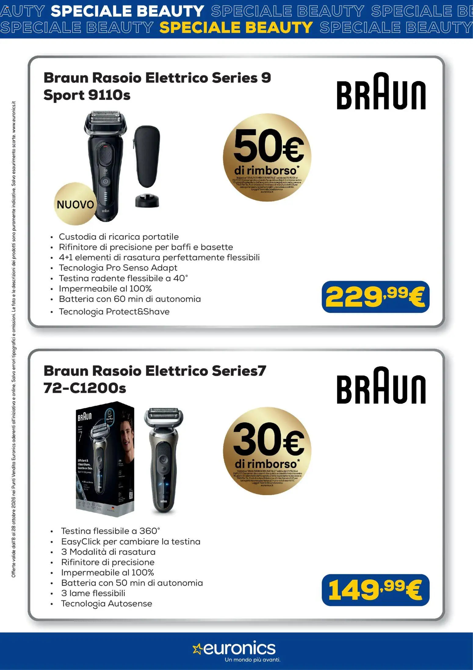 Volantino Euronics del 08/10/2026 | Pagina: 3 | Prodotti: Rasoio, Rasoio elettrico, Batteria