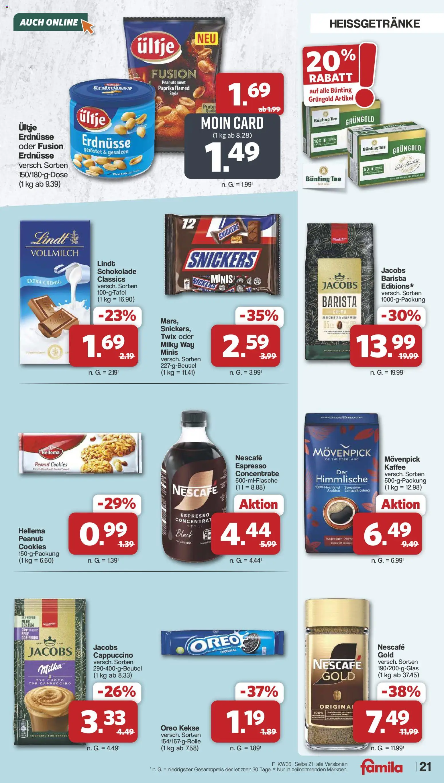 Famila Nordwest Prospekt – gültig ab 23.08.2026 | Seite: 23 | Produkte: Snickers, Tee, Lindt, Nescafe gold