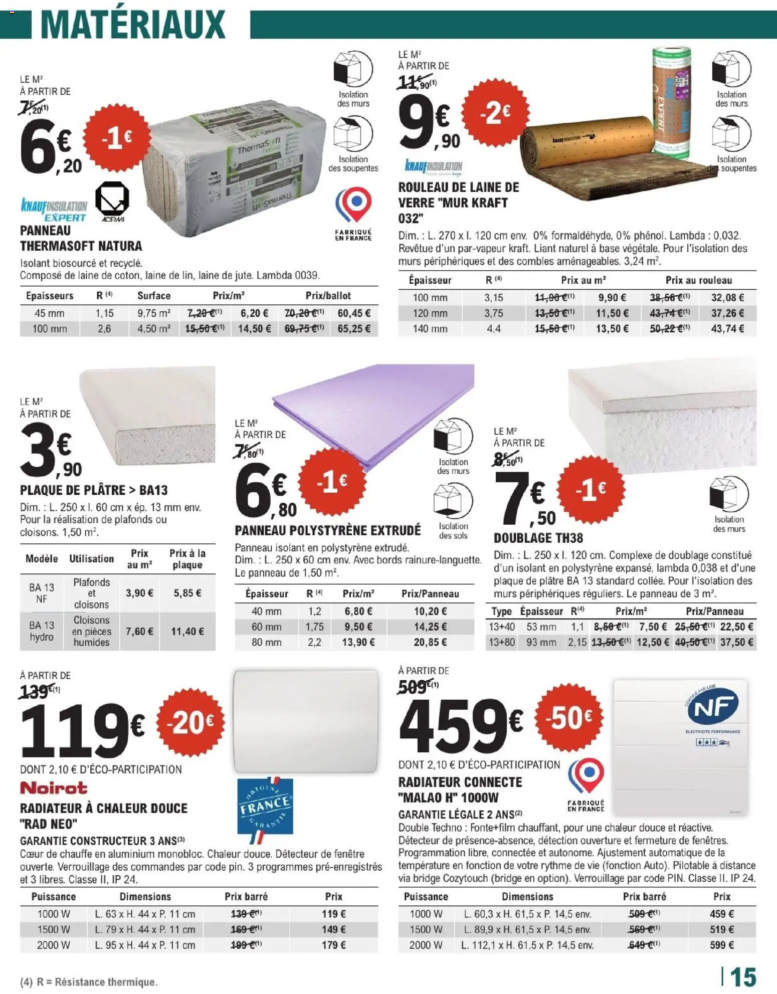 {H1} | Page: 15 | Produits: Base, Plâtre, Rouleau, Radiateur