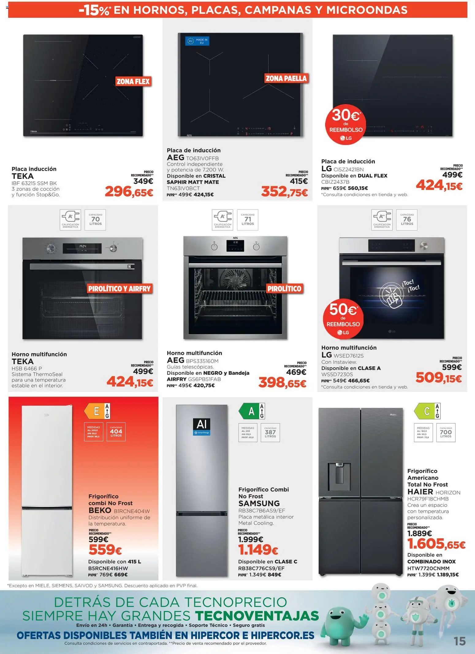 El Corte Inglés ofertas Haier │ válido desde el 15/07/2026 | Página: 15 | Productos: Horno, Combi, Bandeja