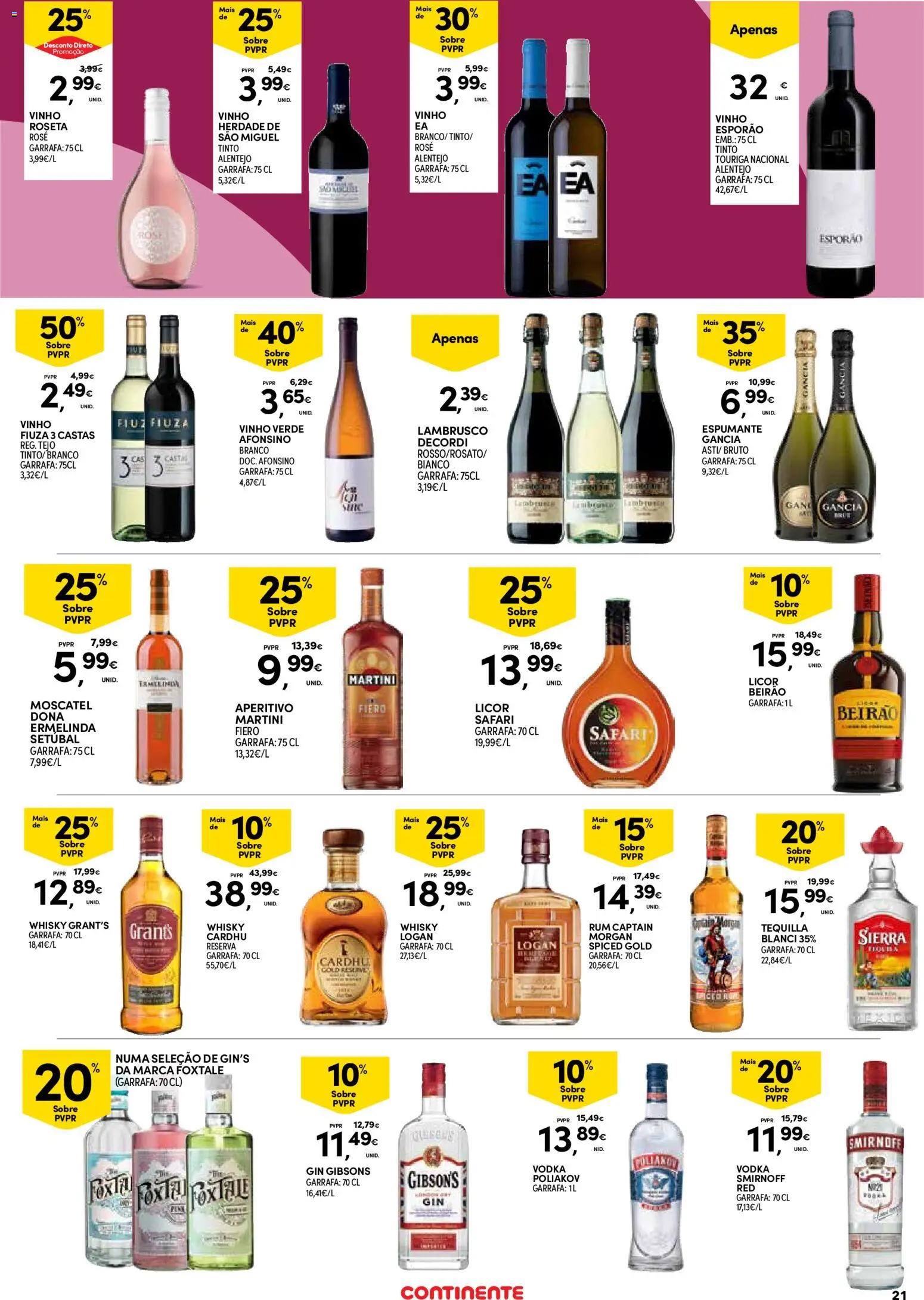 Continente Açores  │ válido de 14.05.2026 | Página: 21 | Produtos: Espumante, Vinho, Gin, Vodka