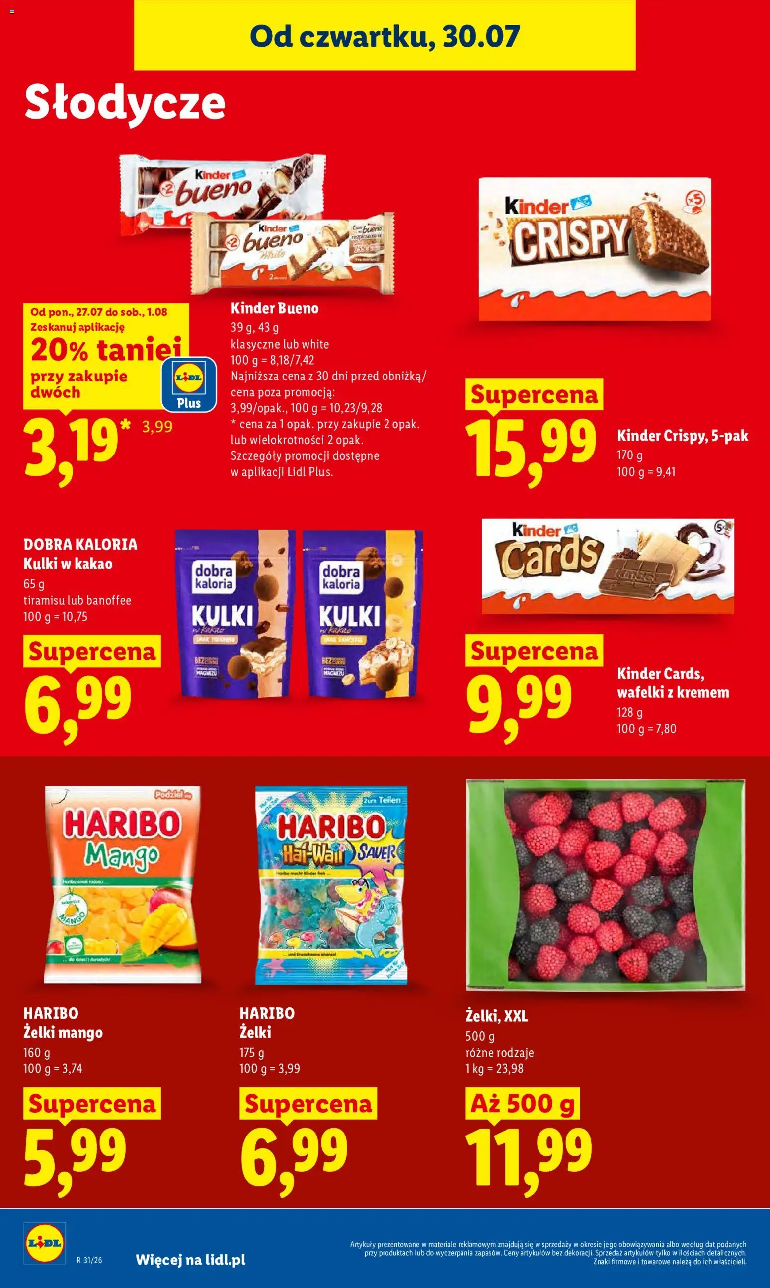 Lidl Polsko leták od 30.07.2026 | Strana: 84 | Produkty: Mango, Haribo, Kakao, Kinder