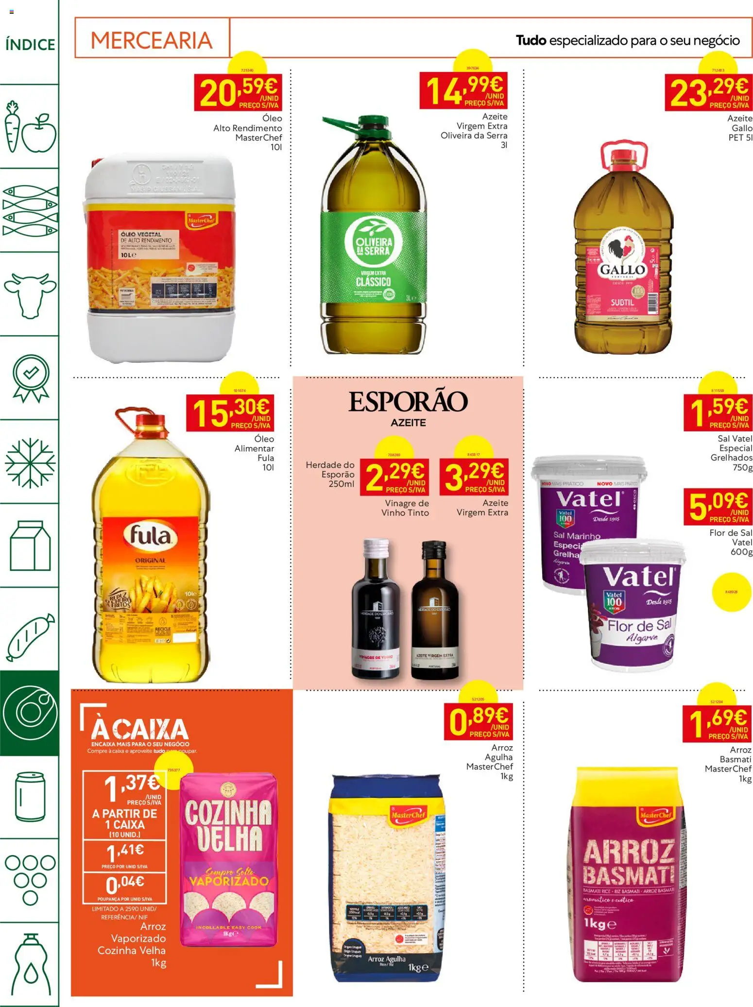 Recheio Horeca Madeira │ válido de 21/07/2026 | Página: 18 | Produtos: Vinagre, Azeite, Sal, Arroz