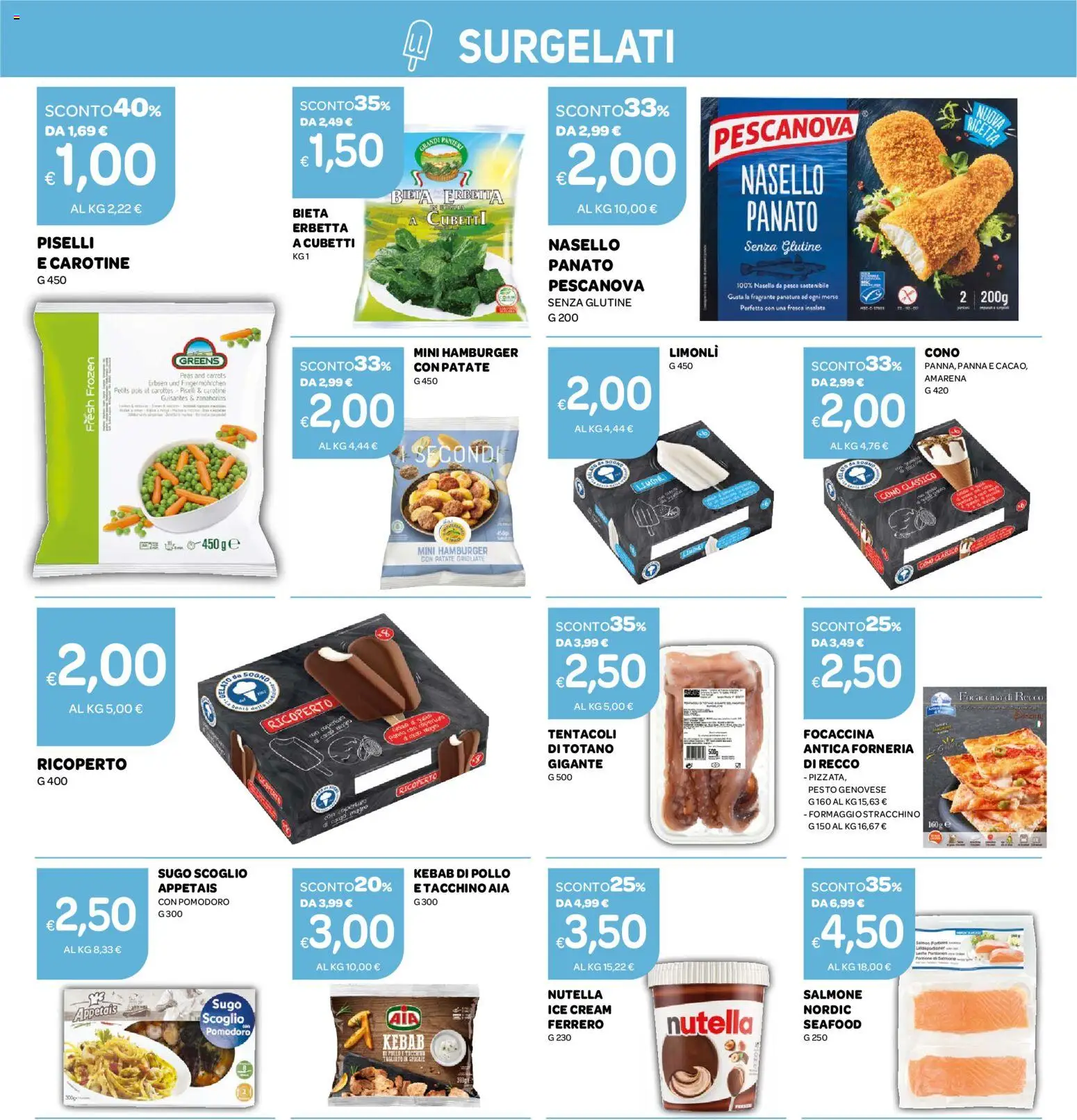 Volantino Ekom del 16.06.2026 | Pagina: 5 | Prodotti: Salmone, Insalata, Amarena, Hamburger