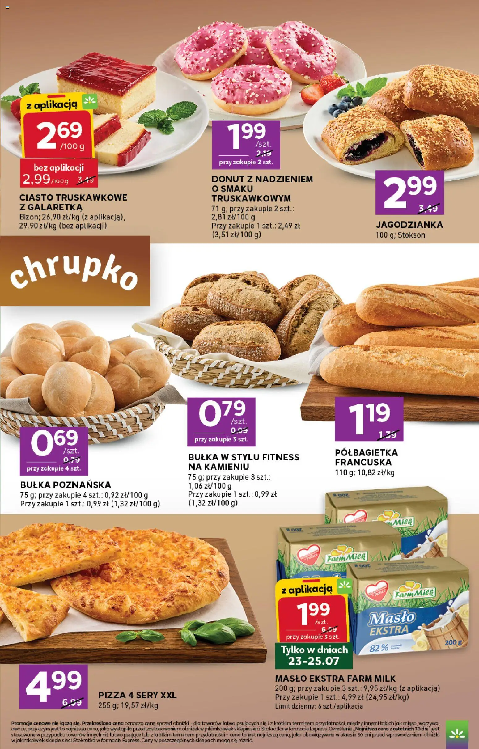 Stokrotka gazetka - Express od 23.07.2026 | Strona: 3 | Produkty: Galaretka, Ciasto, Sery, Pizza