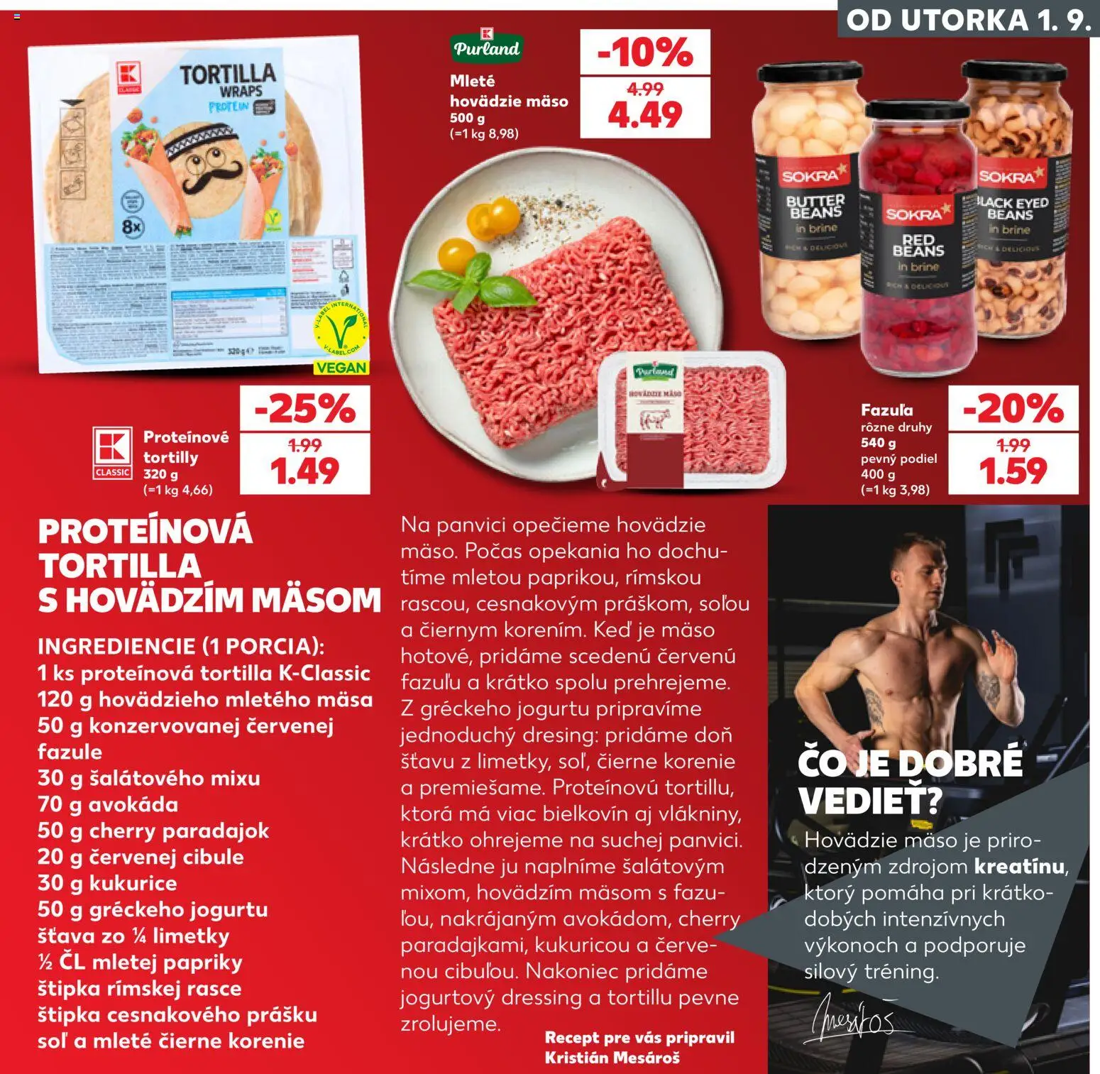 Kaufland SK akciós ujság - amely érvényes a következő dátumtól: 2026.09.01. | Oldal: 27 | Termékek: Tortilla, Protein, Vas, Vegán