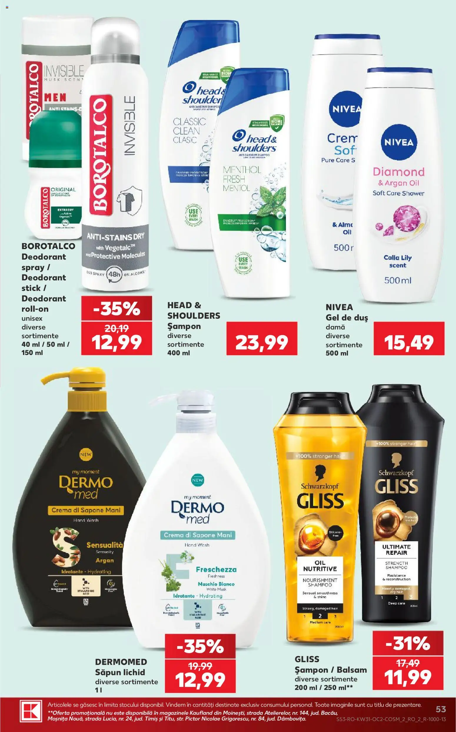 Noul catalog Kaufland – valabil de la 29.07.2026 | Pagină: 53 | Produse: Pomelo, Duș, Gel de duș, Săpun lichid