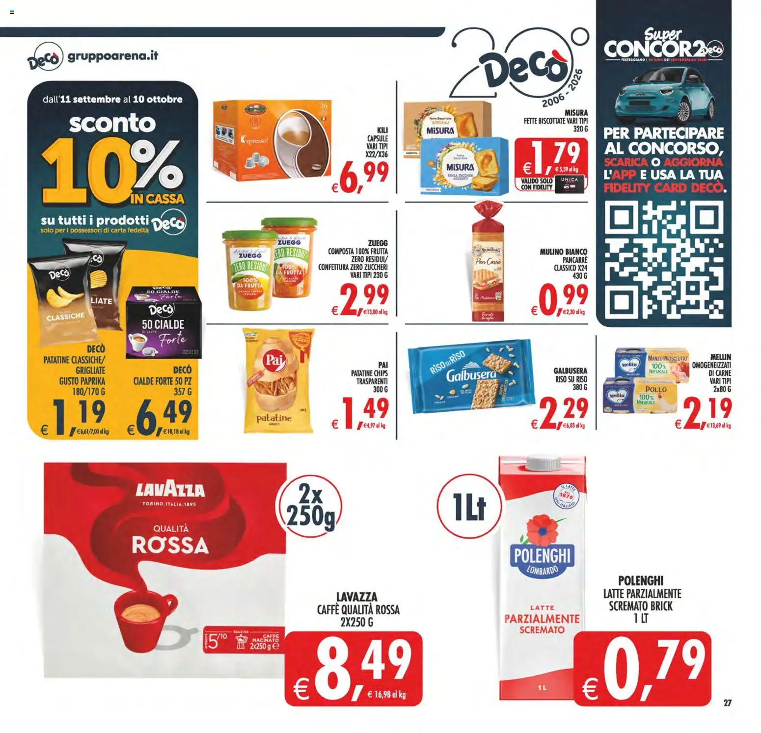 Volantino Decò del 22/09/2026 | Pagina: 27 | Prodotti: Caffè, Pollo, Riso, Patatine