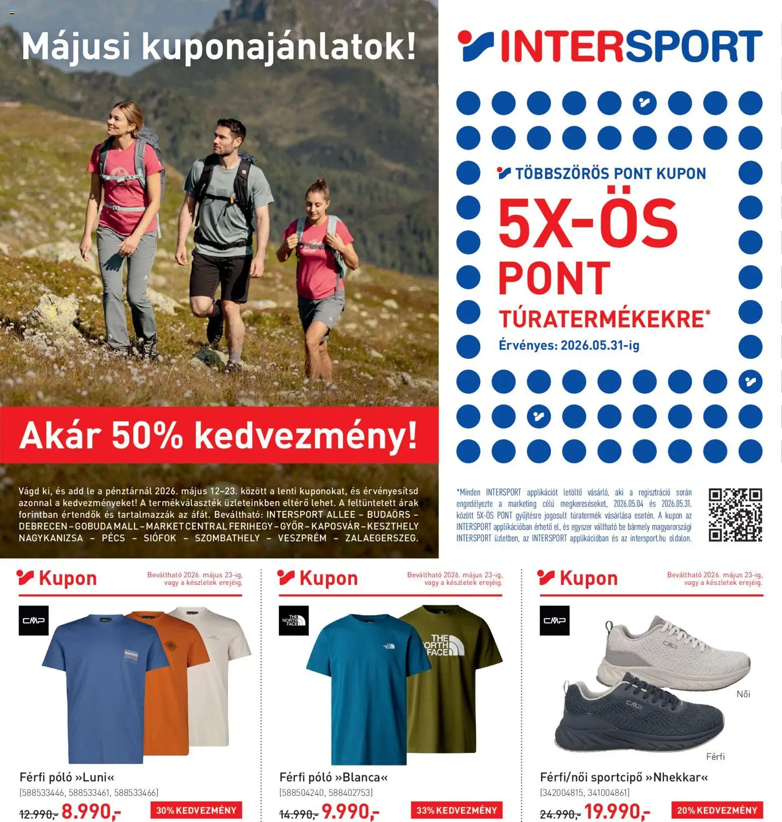 Intersport akciós ujság - amely érvényes a következő dátumtól: 12.05.2026 | Oldal: 1 | Termékek: Sportcipő