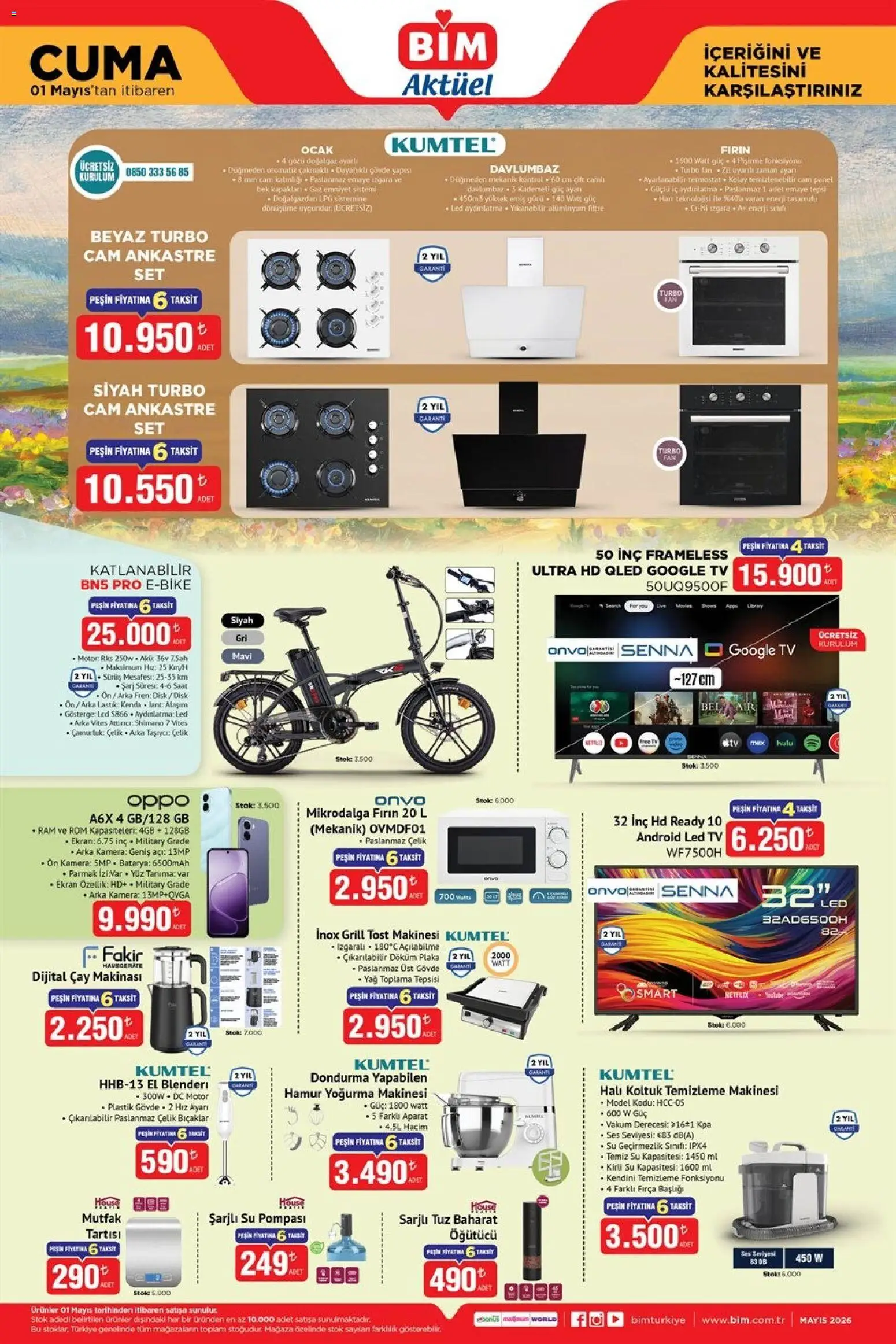 BİM - Katalog Cuma - 01.05.2026 tarihinden itibaren geçerlidir | Sayfa: 1 | Ürünler: Halı, Fırça, Dondurma, Tuz