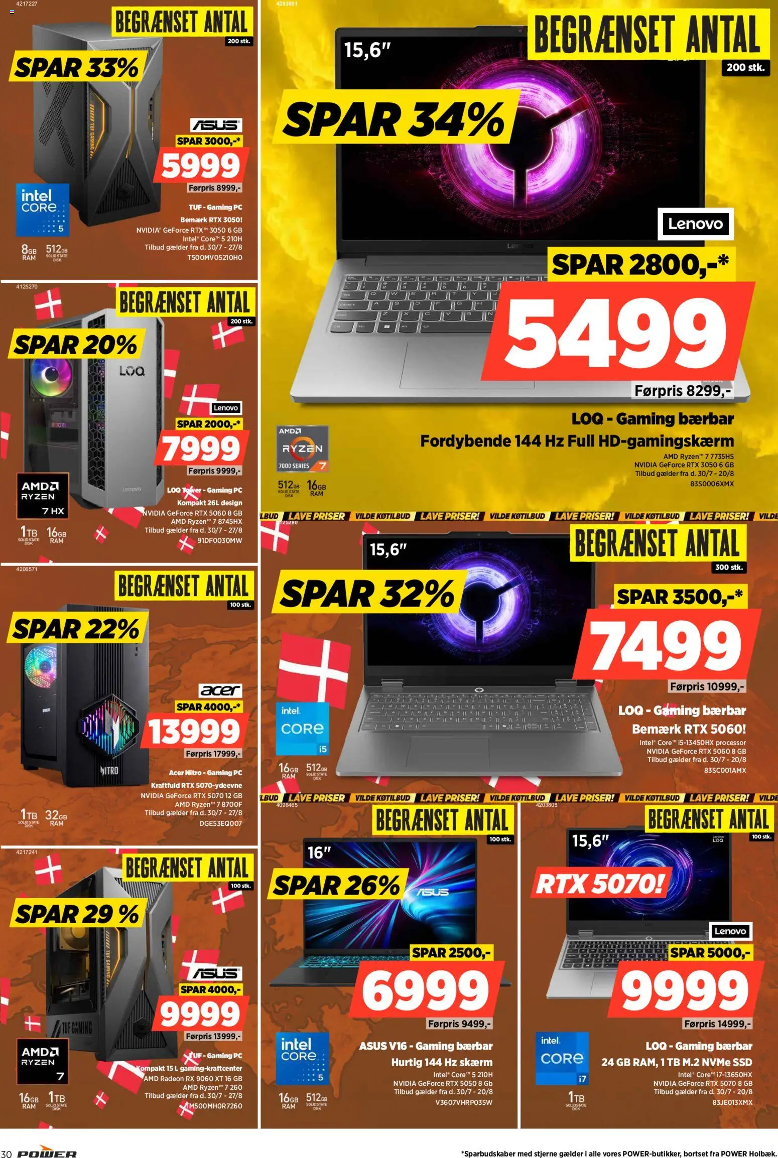 Power tilbudsavis – gyldig fra 30/07/2026 | Side: 30 | Produkter: Processor, Skærm, Gaming PC, SSD