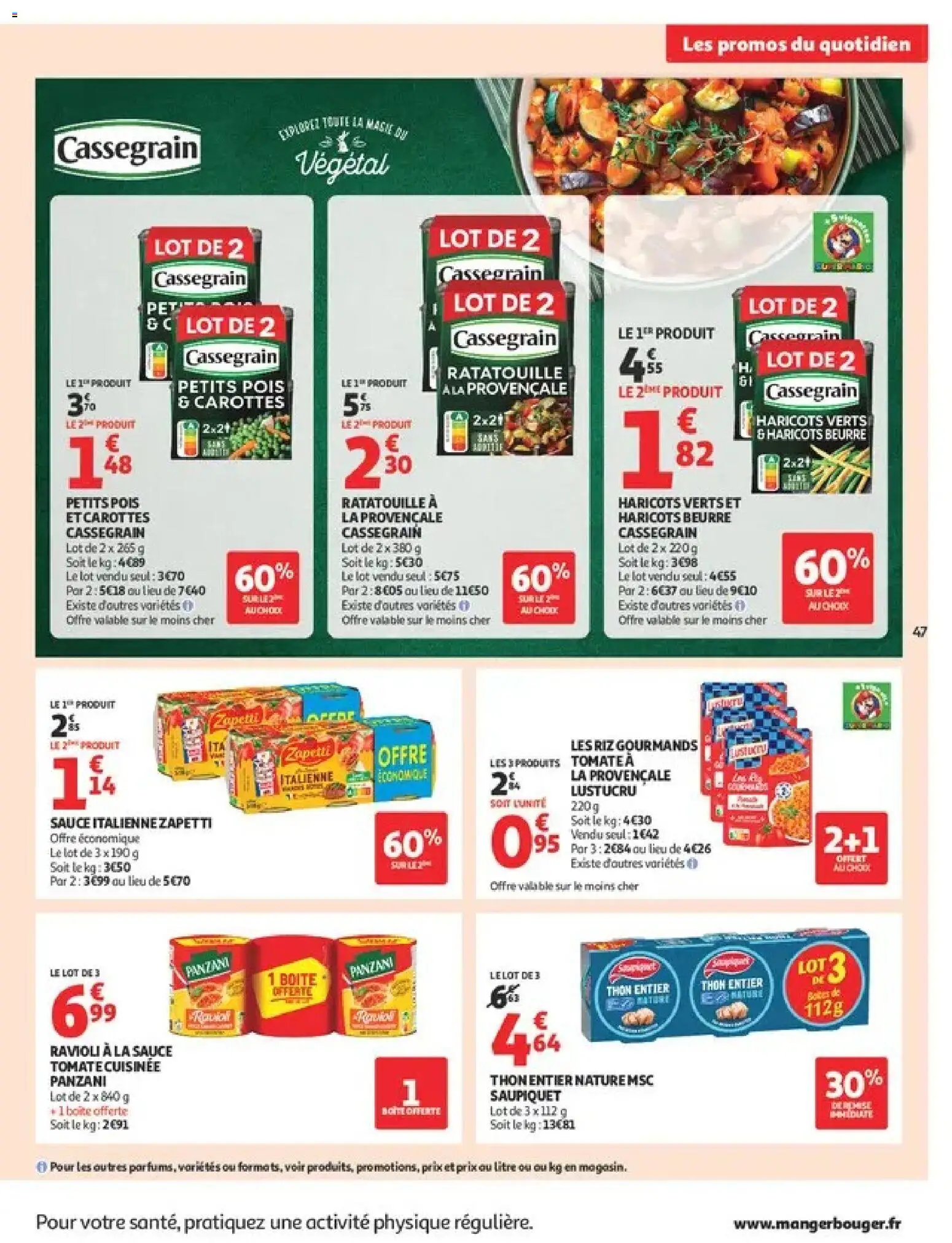 {H1} | Page: 47 | Produits: Haricots verts, Cassegrain, Beurre, Ravioli
