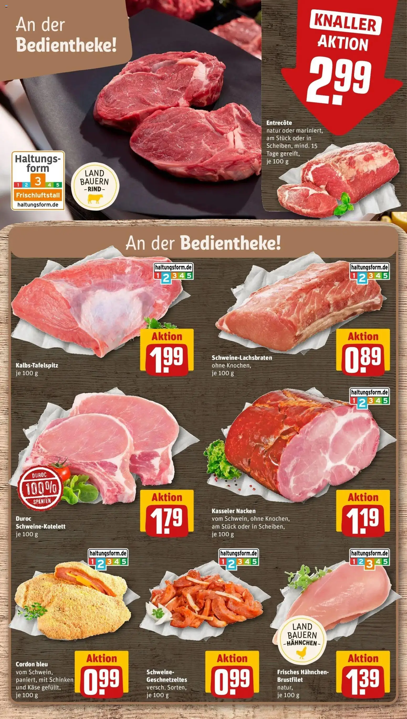 REWE Prospekt ab 21.09.2026 zum Blättern » Angebote | Seite: 14 | Produkte: Hahnchen, Entrecote, Kasseler nacken, Schinken