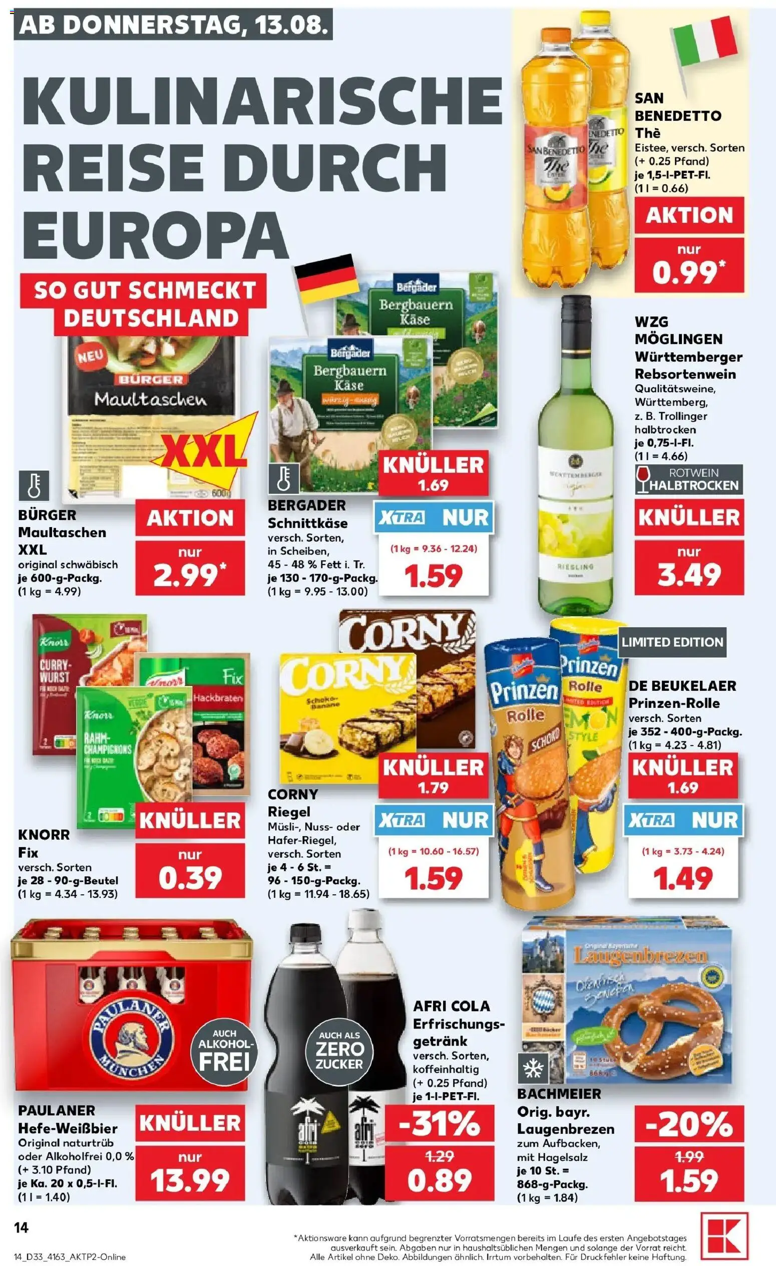 Prospekt Kaufland ab 10.08.2026 » Angebote Online zum Blättern | Seite: 23 | Produkte: Cola, Käse, Wurst, Maultaschen