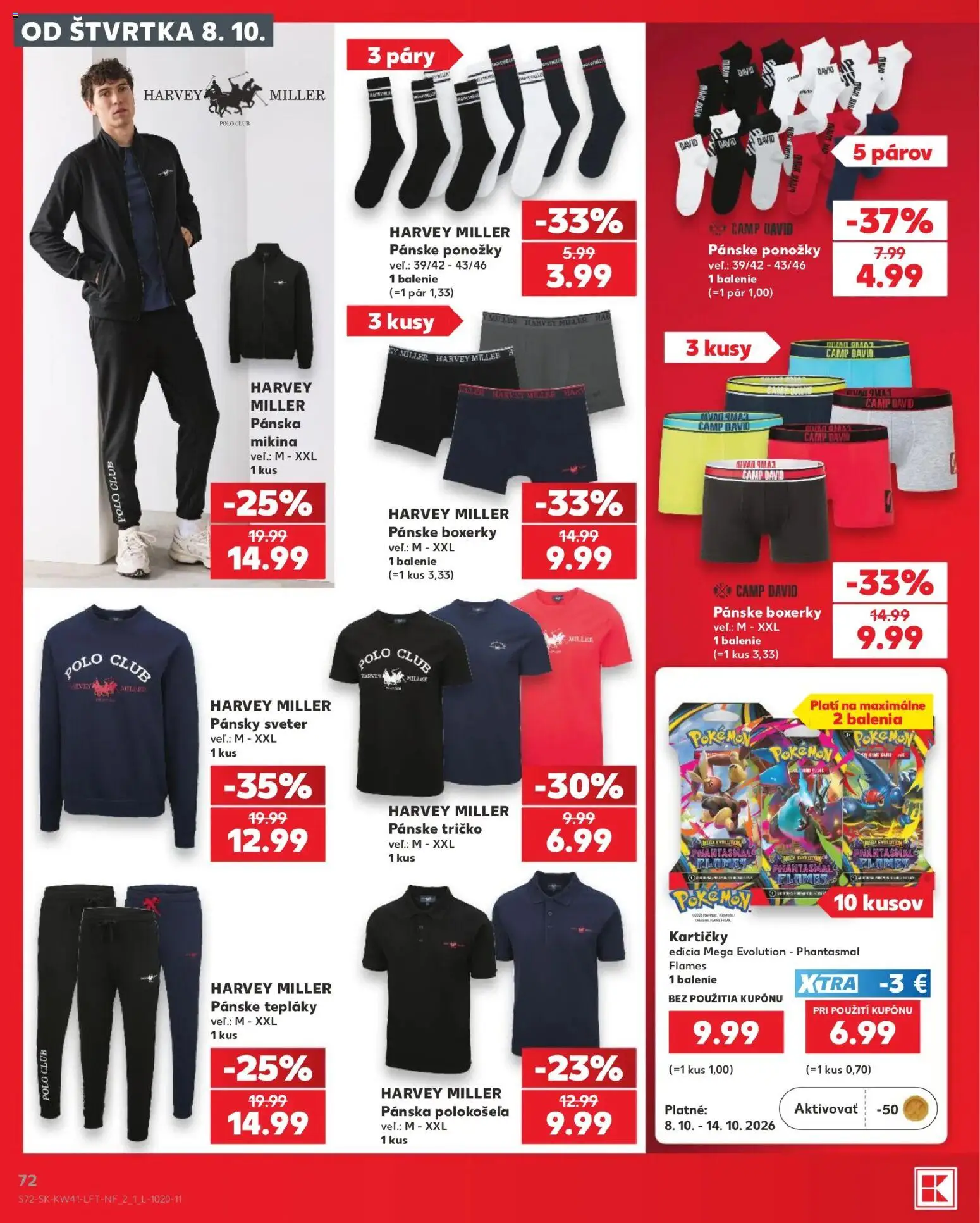 Nové Kaufland akcie – leták je platný od 08.10.2026 | Strana: 72 | Produkty: Tričko, Sveter, Ponožky, Boxerky