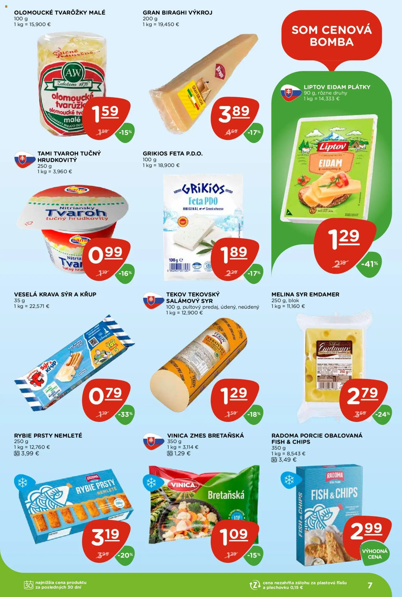 Nové Terno akcie – leták je platný od 15.10.2026 | Strana: 7 | Produkty: Syr, Rybie prsty, Tvaroh tučný, Tvarôžky