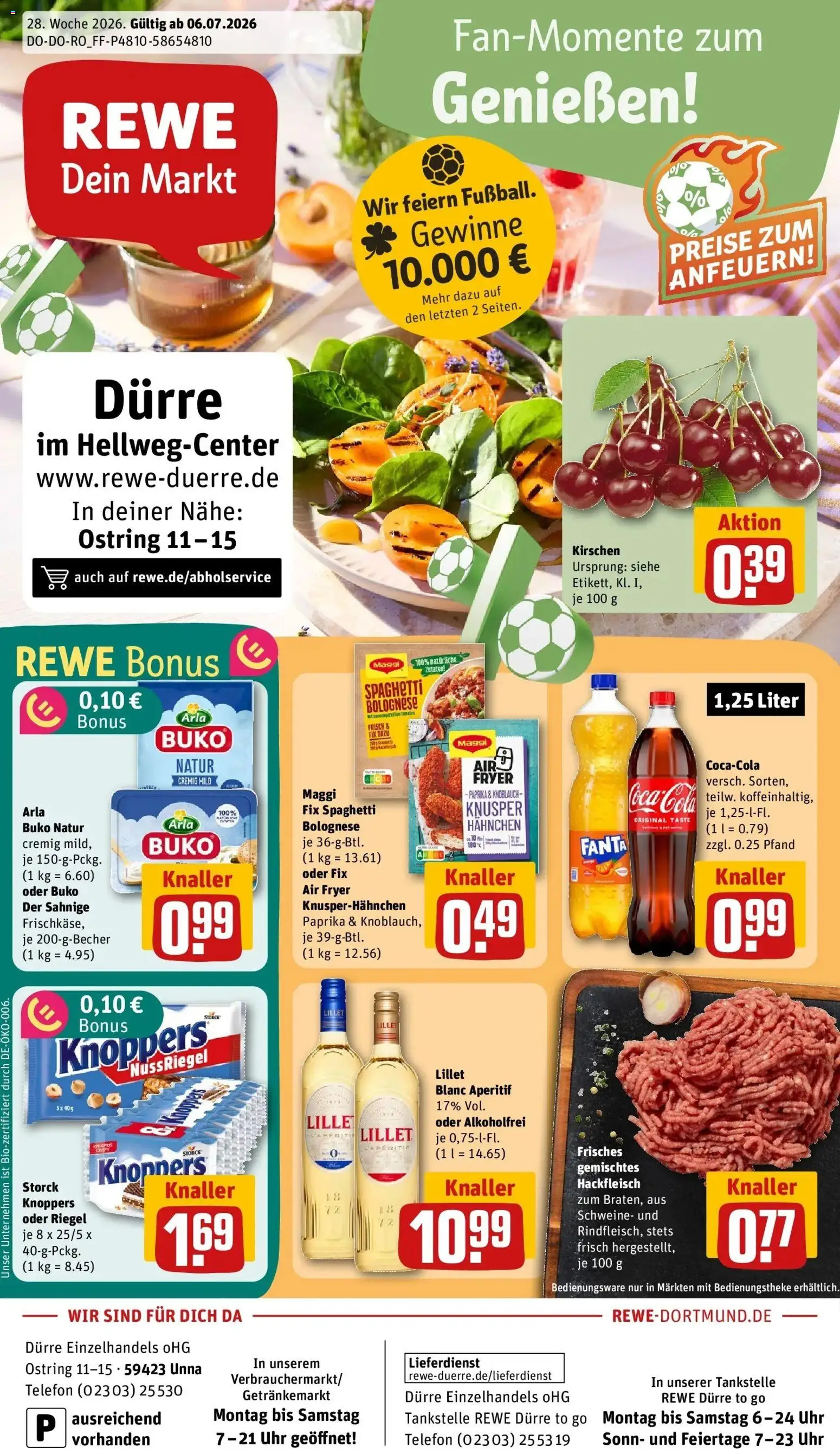 Rewe Prospekt Unna – gültig ab 05.07.2026 | Seite: 1 | Produkte: Maggi, Paprika, Knoppers, Telefon