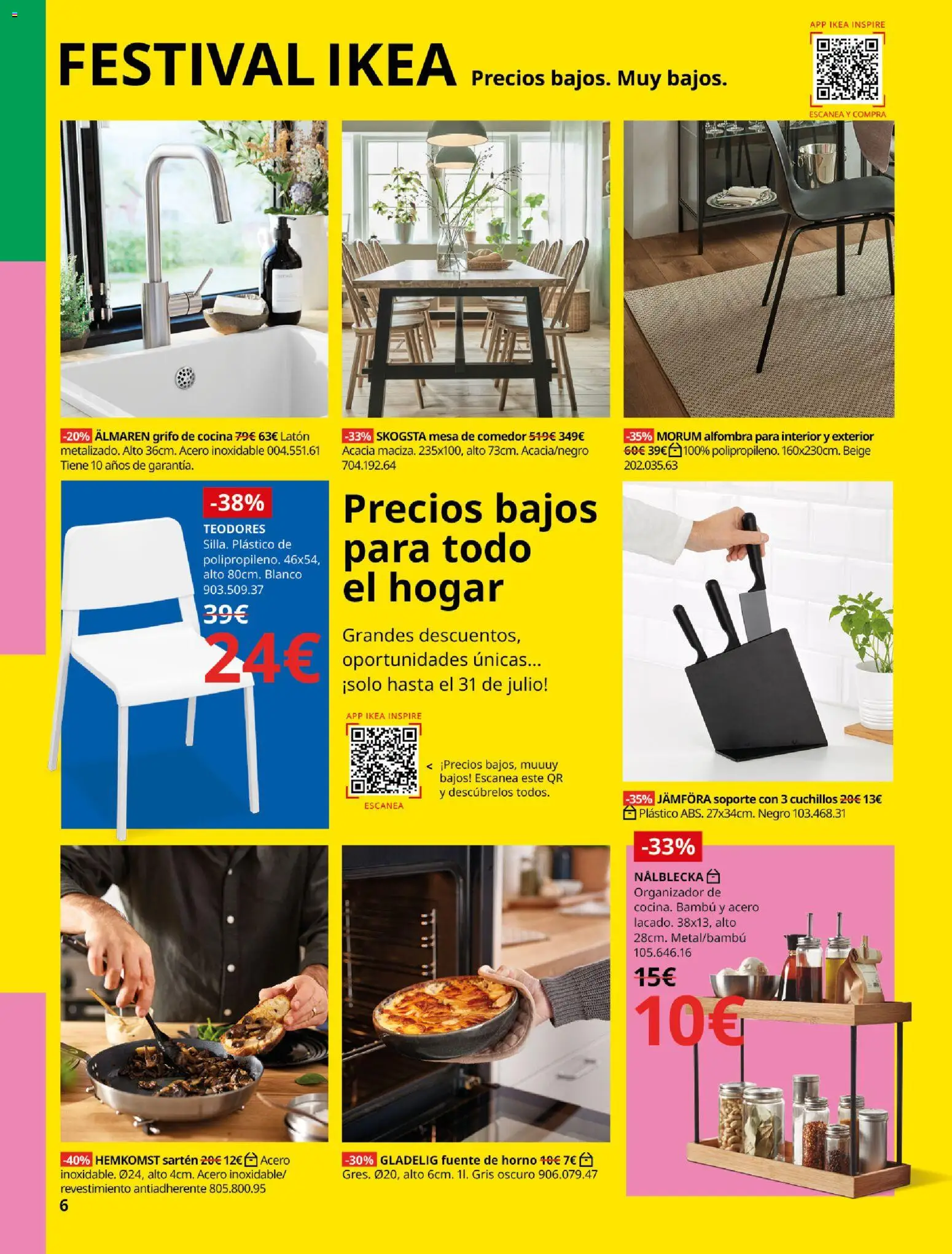 Catálogo IKEA Festival │ válido desde el 01/07/2026 | Página: 6 | Productos: Organizador, Horno, Mesa, Alfombra
