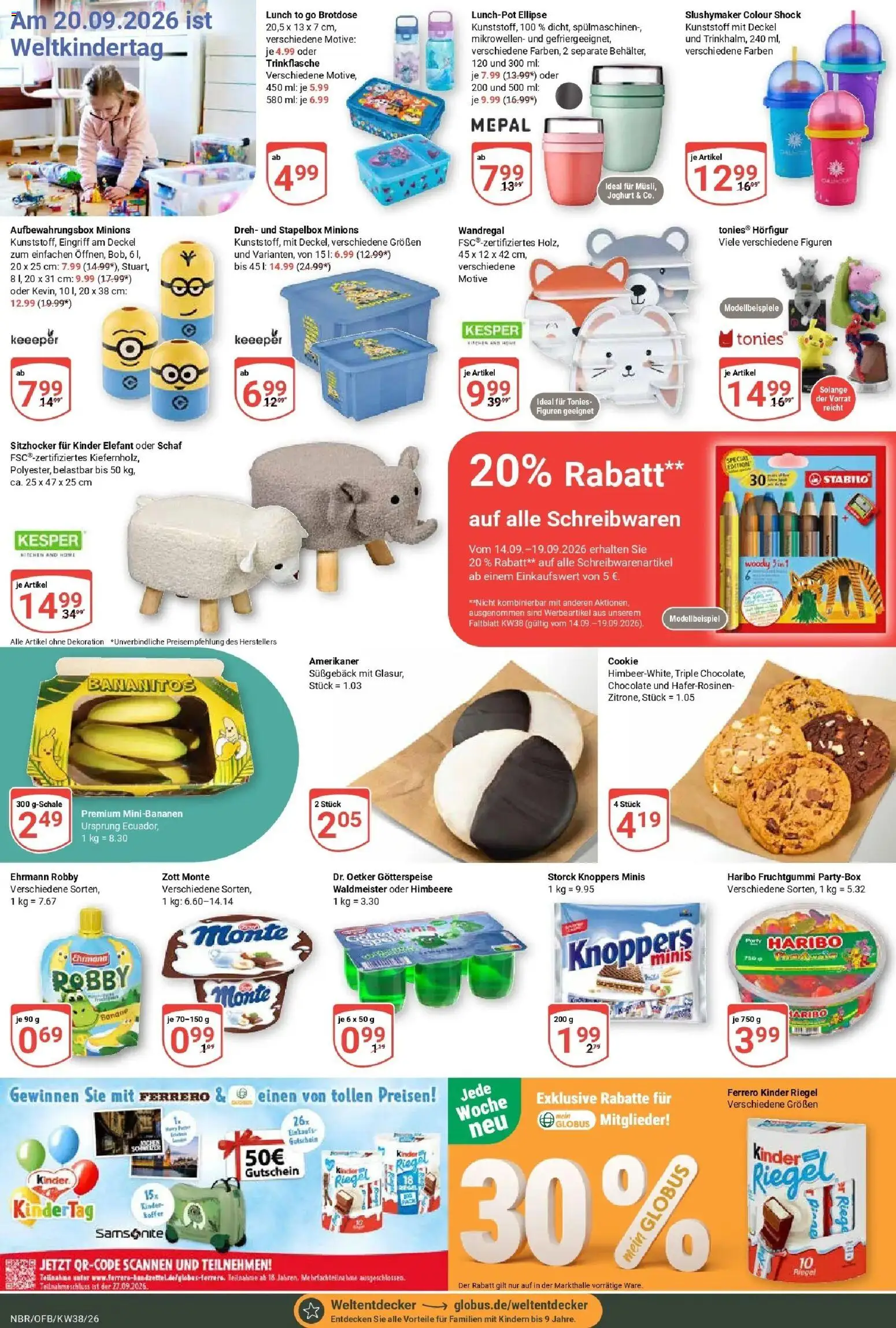 Globus Prospekt Neubrandenburg (ab 14.09.2026) » Angebote online | Seite: 22 | Produkte: Wandregal, Haribo, Himbeere, Koffer