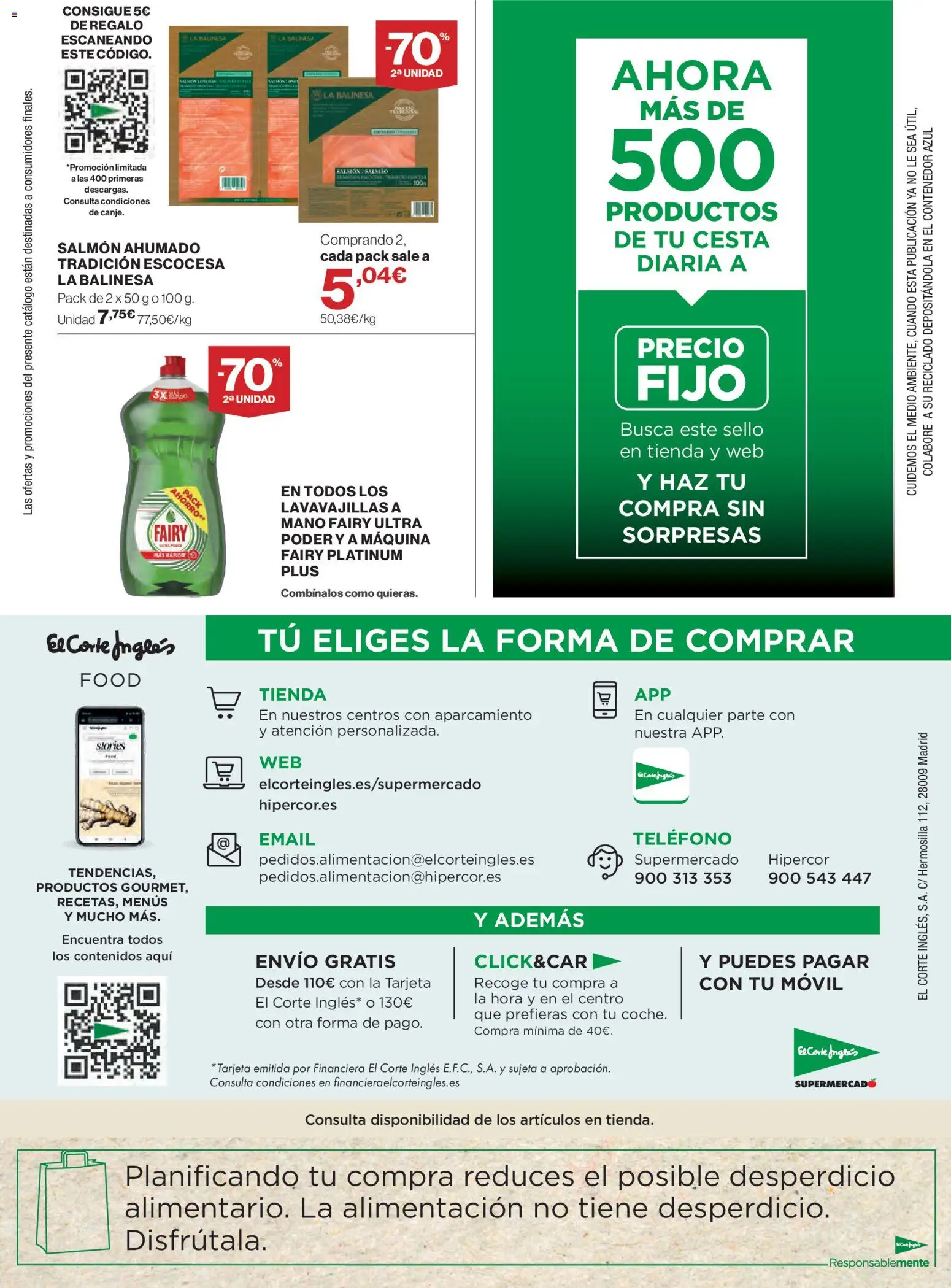 El Corte Inglés ofertas │ válido desde el 24/09/2026 | Página: 40 | Productos: Salmón, Móvil, Lavavajillas, Salmón ahumado